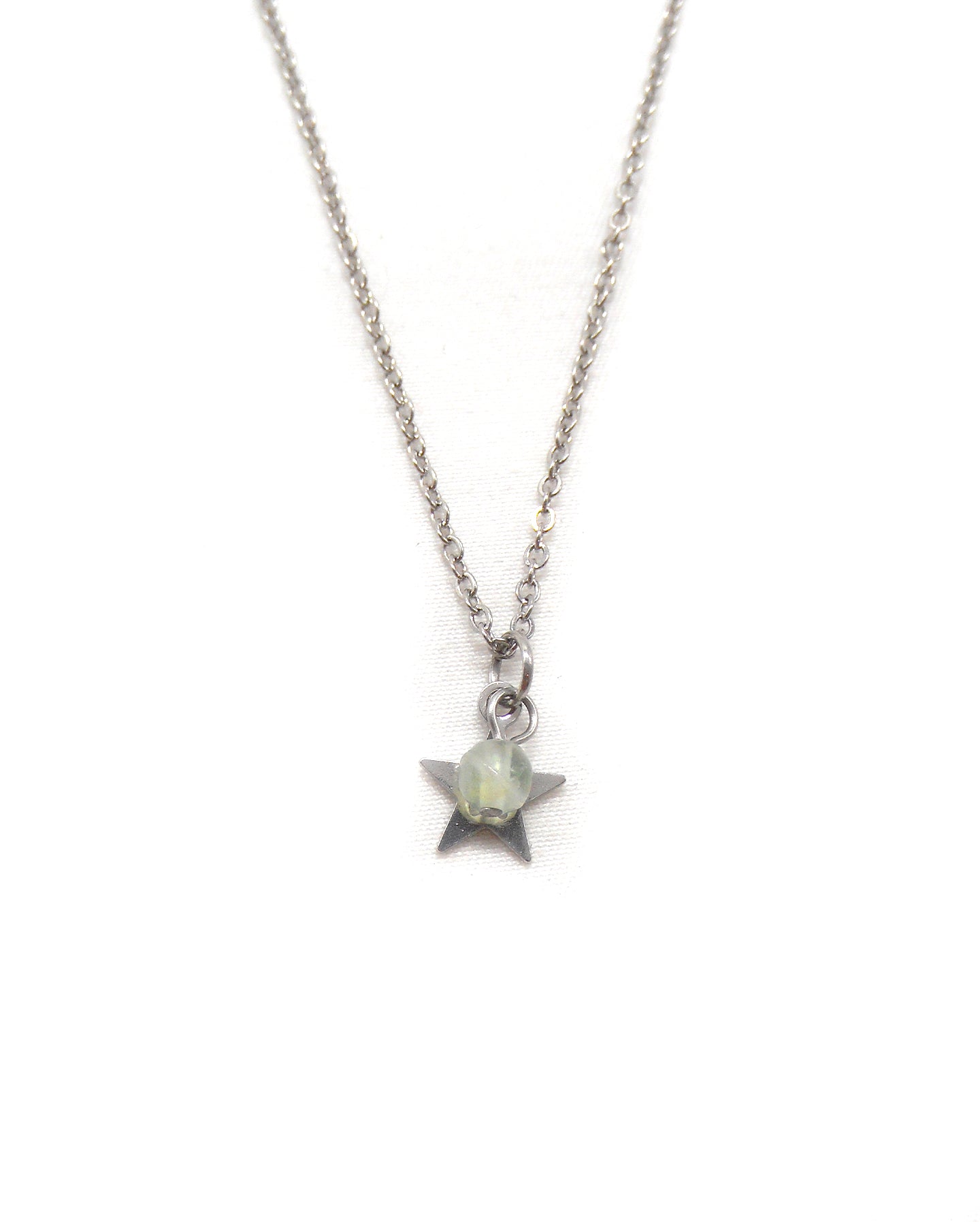 Collier petite étoile et perle pierre naturelle - MABO