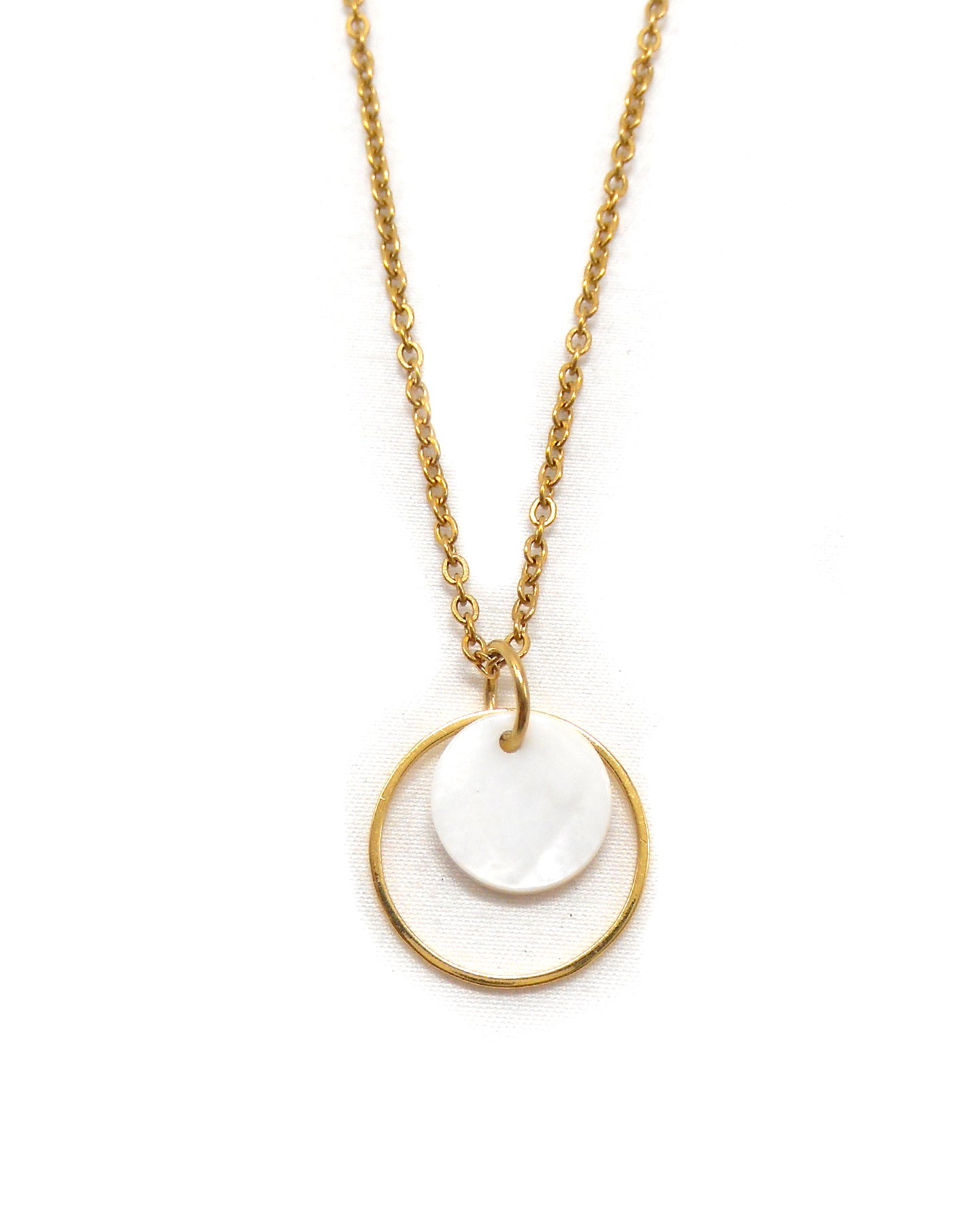 Collier sequin nacre original pièce unique