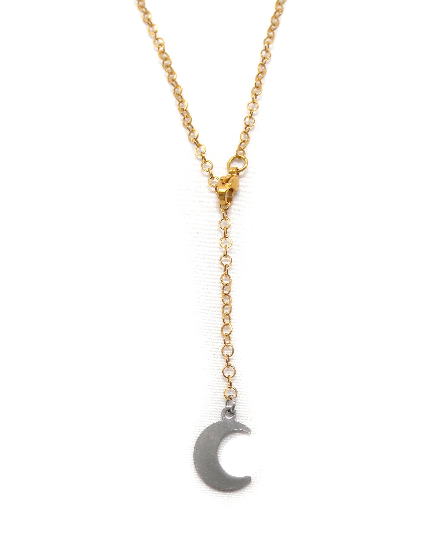 Collier pendentif lune doré/argenté - PENELUNA