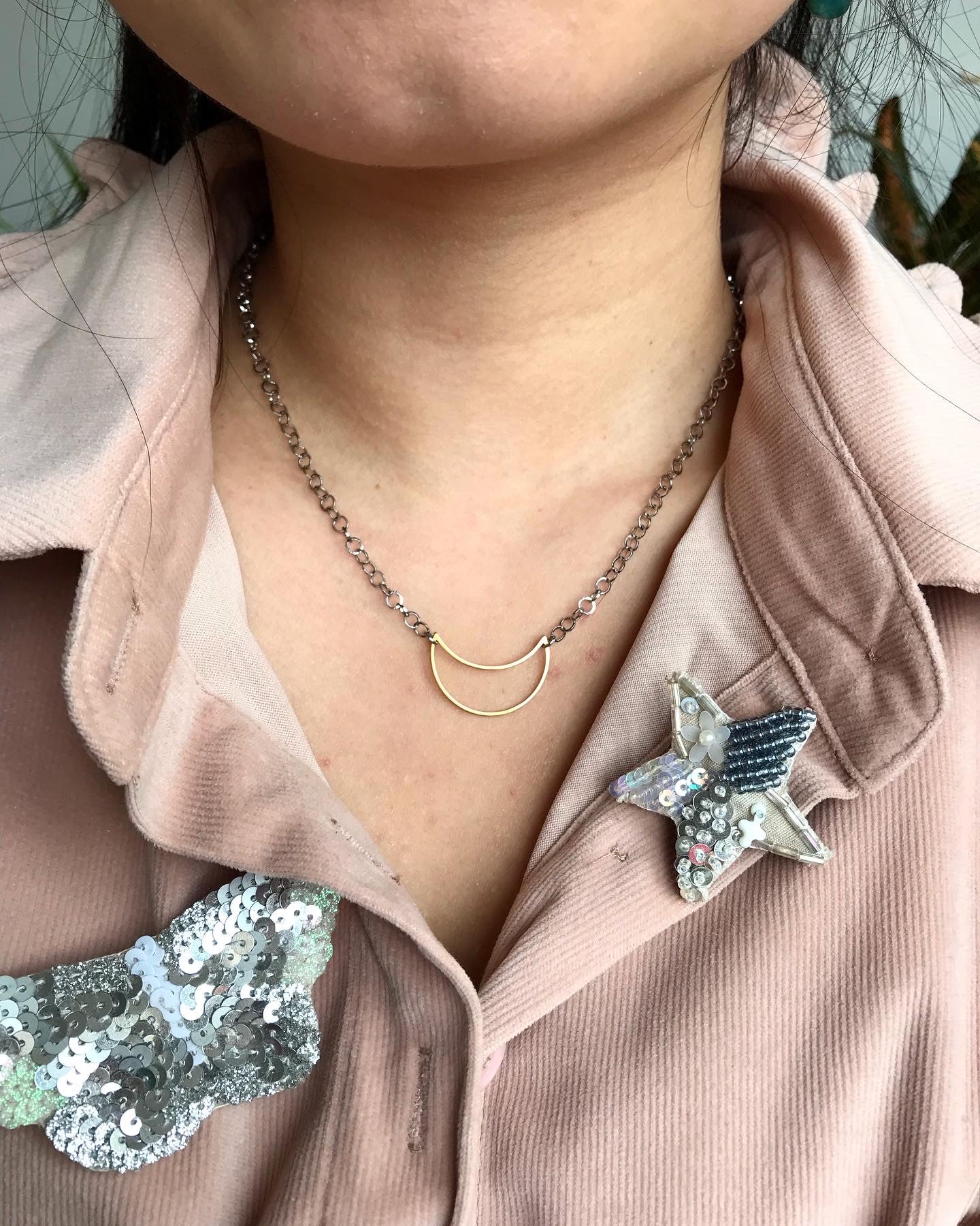 Collier collection argenté/doré étoile/lune/soleil