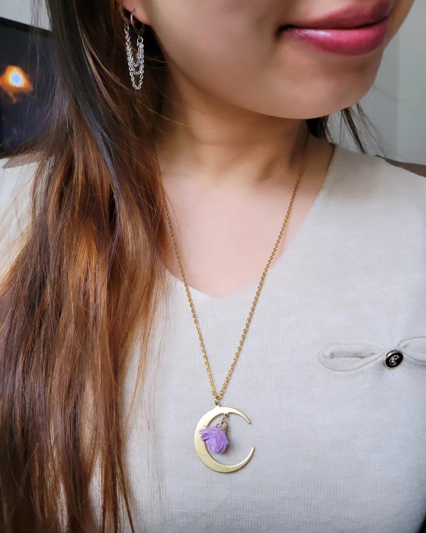 Collier lune fleur - HERA