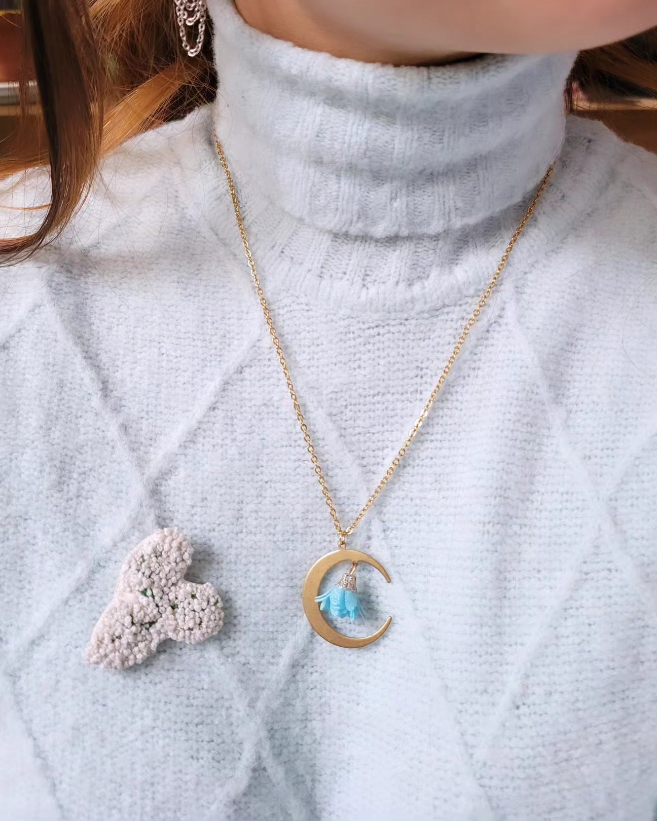 Collier lune fleur - HERA