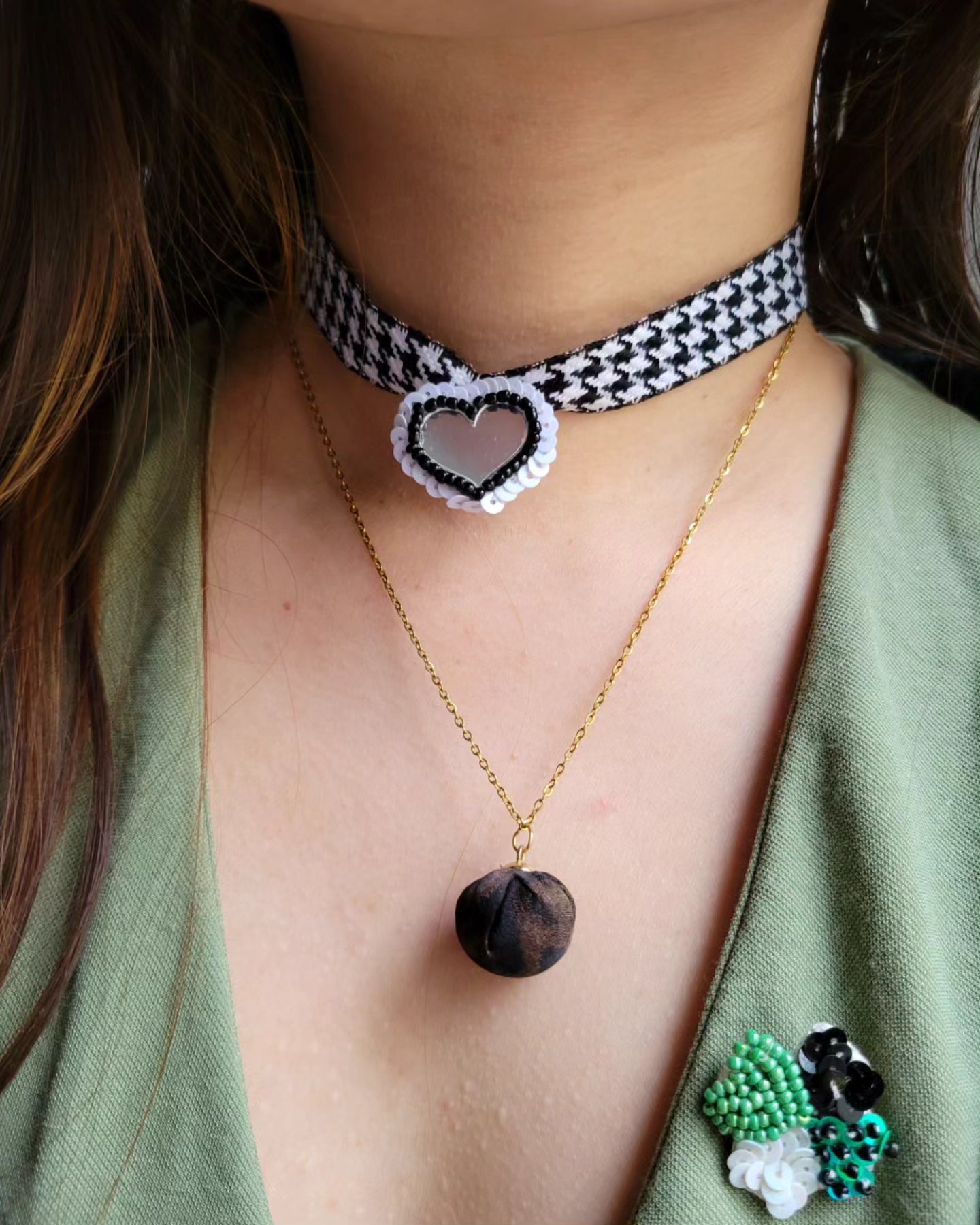 Collier pompon vintage - OLGA