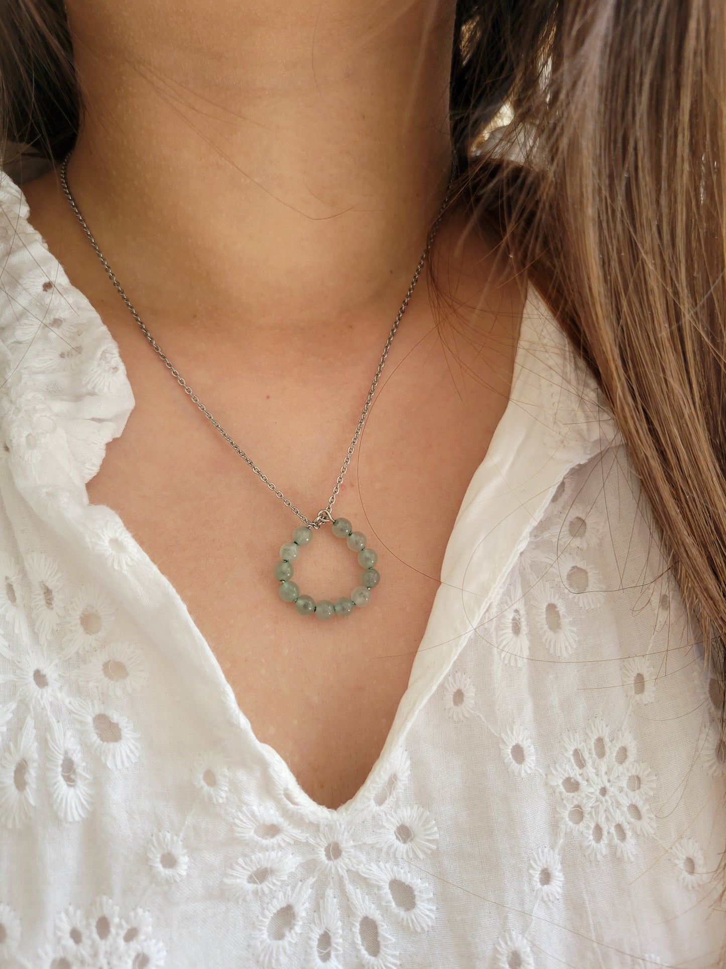 Collier bague perles pierres naturelles - ALBA