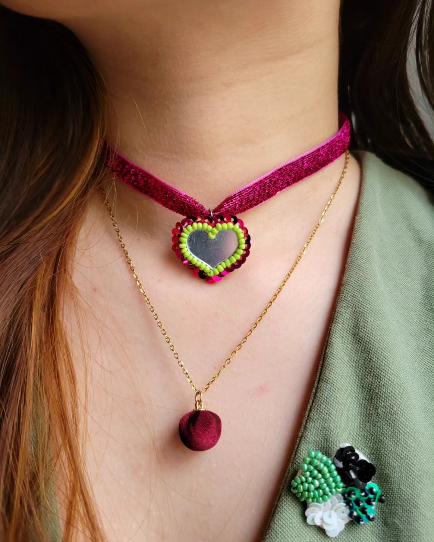 Collier pompon vintage - OLGA