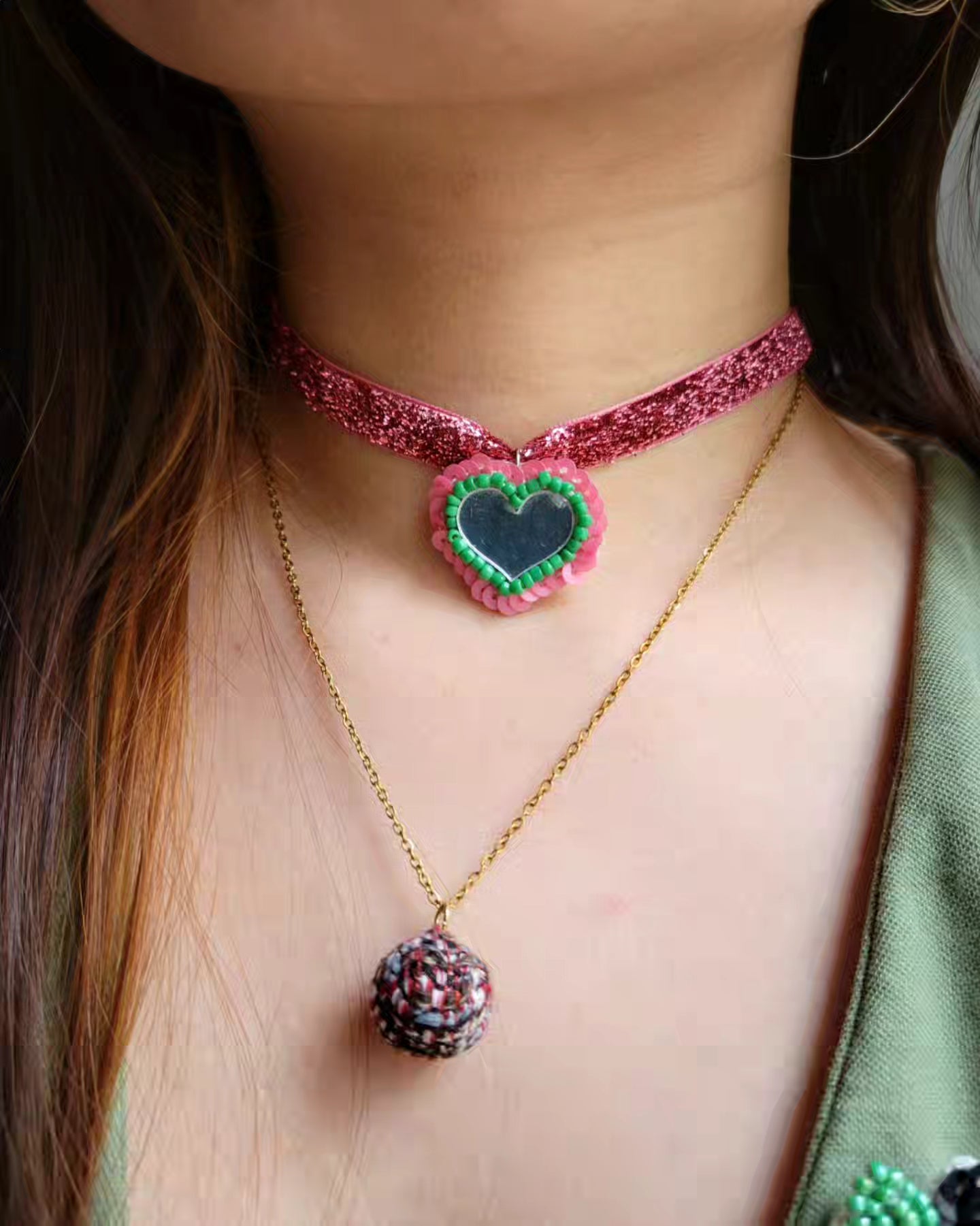 Collier pompon vintage - OLGA