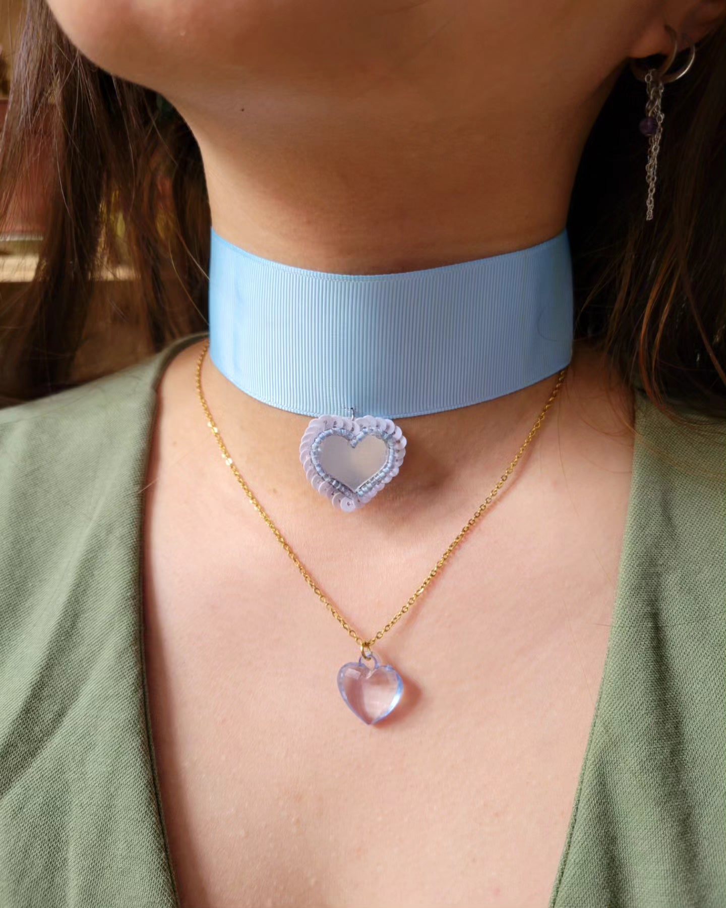 Collier coeur bonbon candy et verre - LOVA/MINA