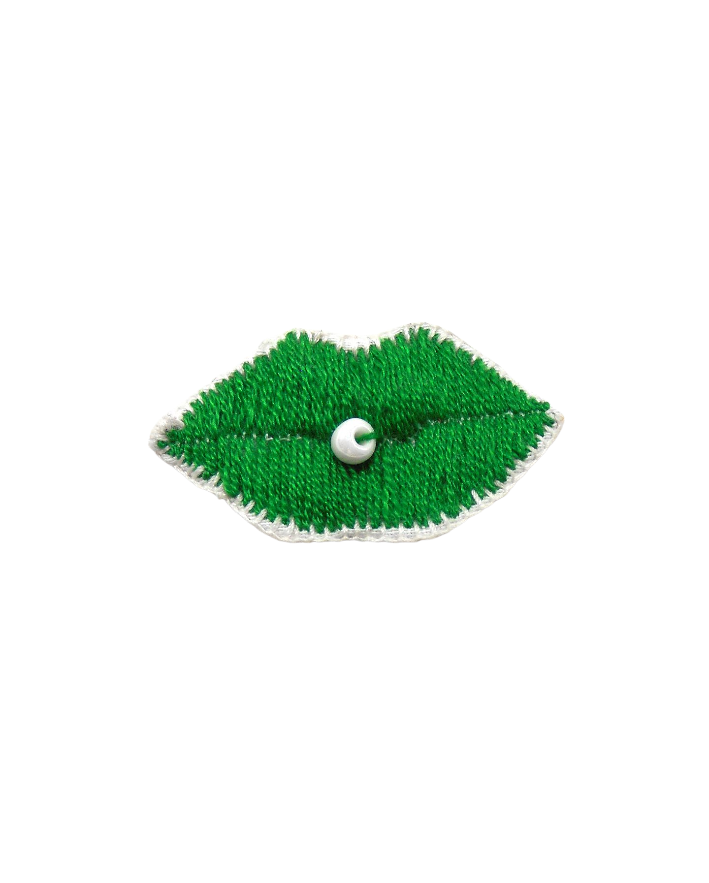 Broche brodée main - BOUCHE