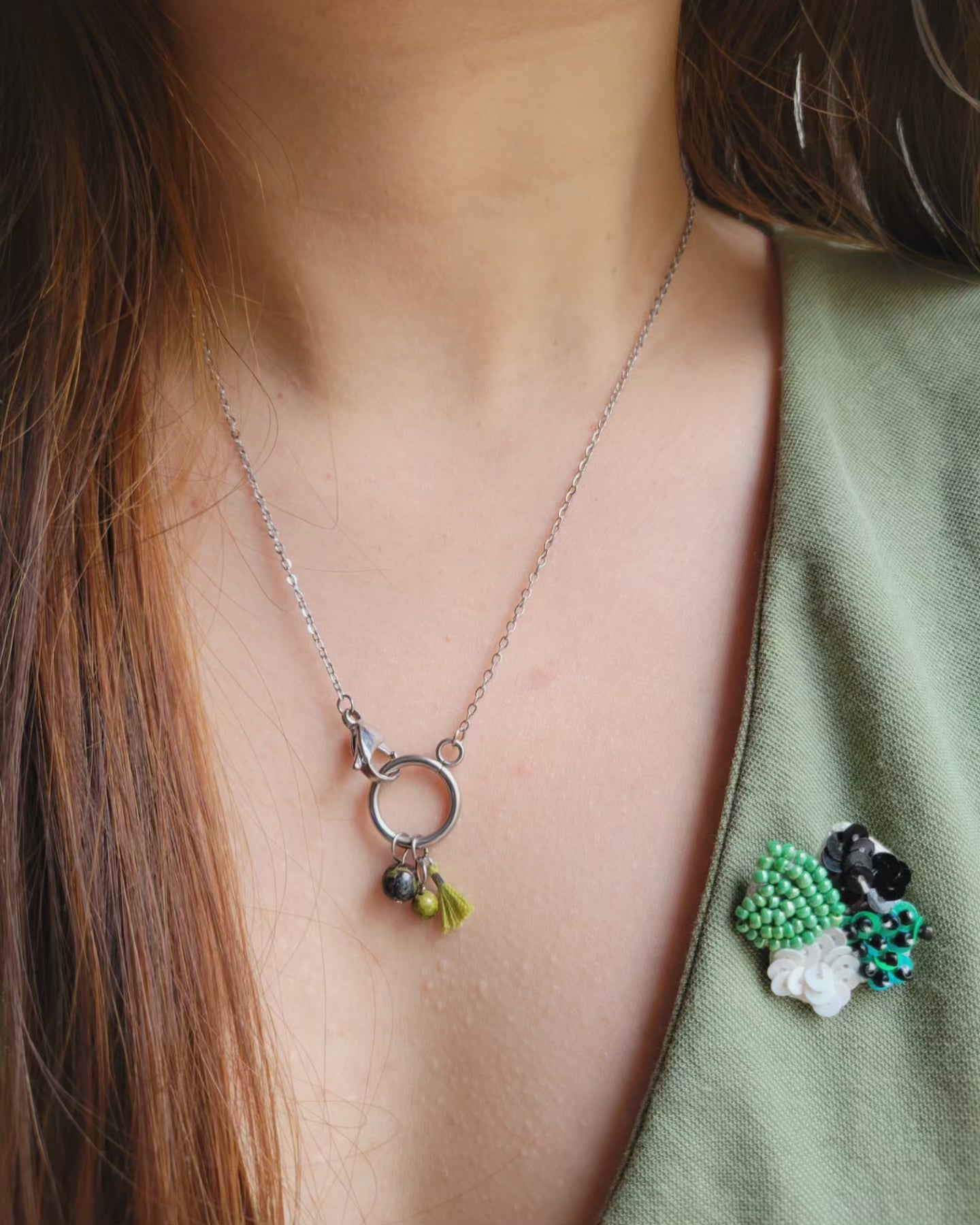 Collier fermoir pampilles perlés - ORIANE
