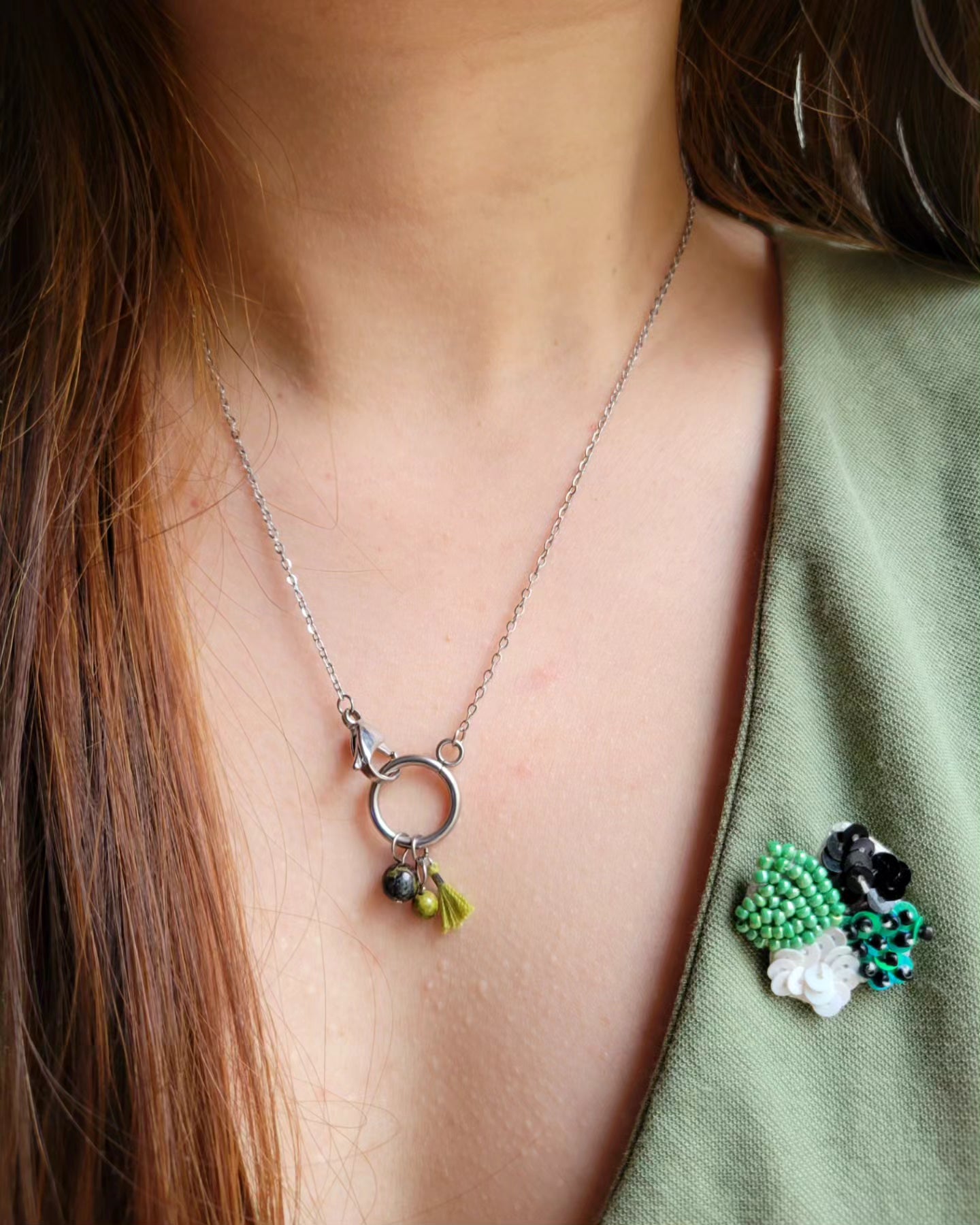 Collier fermoir pampilles perlés - ORIANE
