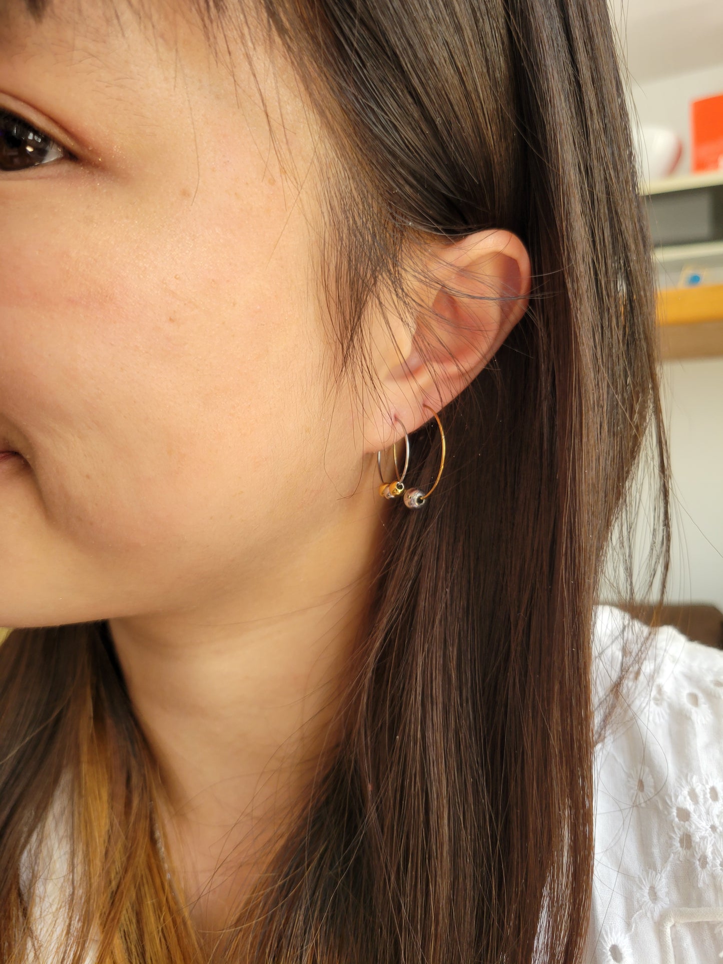 Boucles d'oreilles collection argenté/doré, pièces uniques