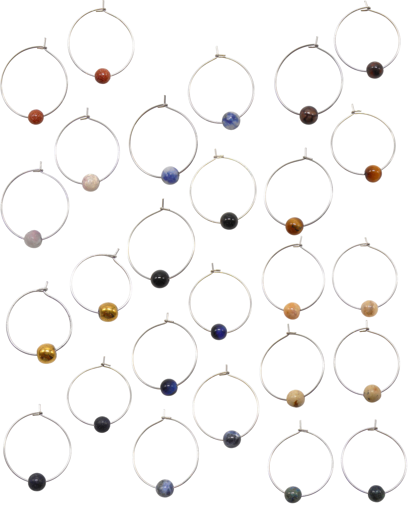 Boucles d'oreilles créoles minimalistes pierres - LEA