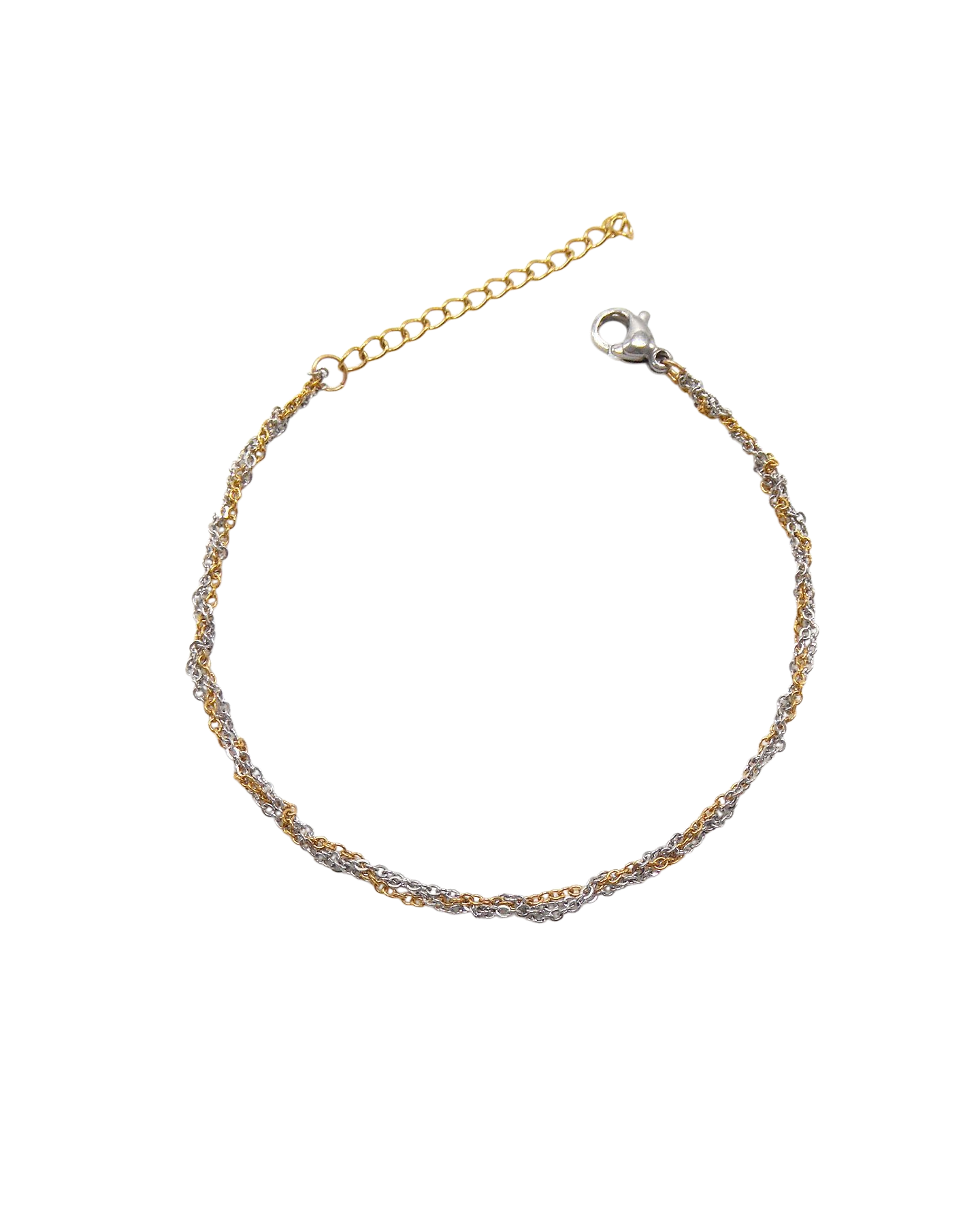 Bracelet tressé argenté/doré - LOUANE