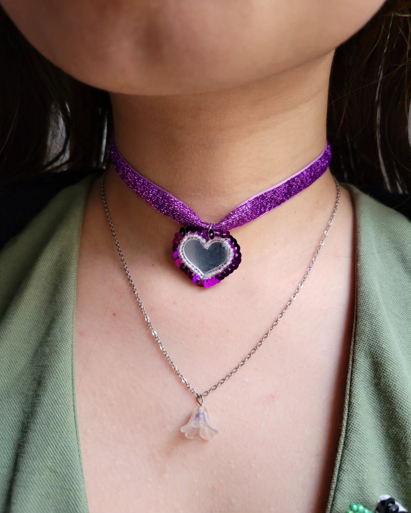 Collier mignon fleur et pierre - CLOCHETTE/TULIPE