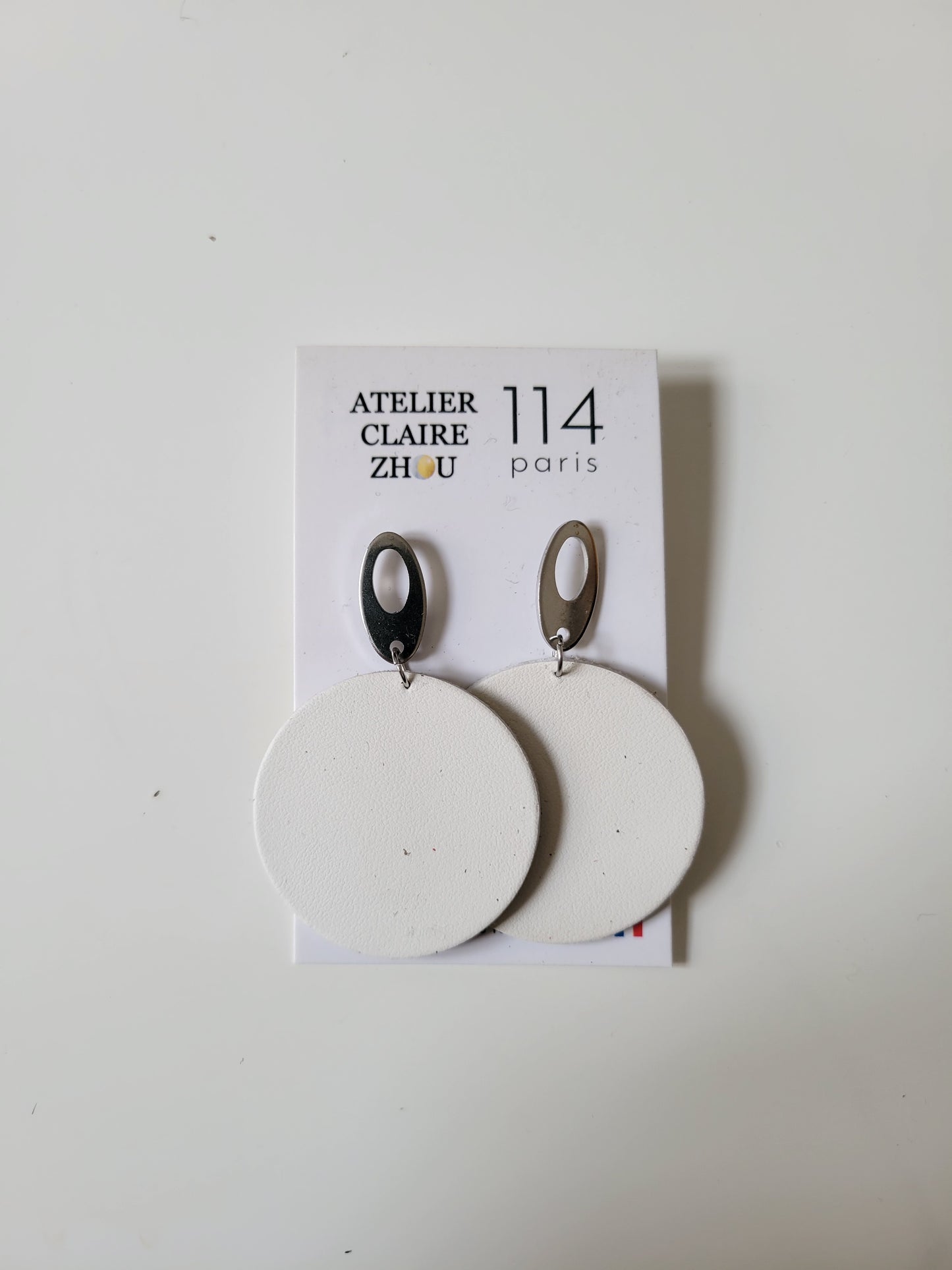 Boucles d'oreilles cuir recyclé - Atelier Claire Zhou x 114 Paris