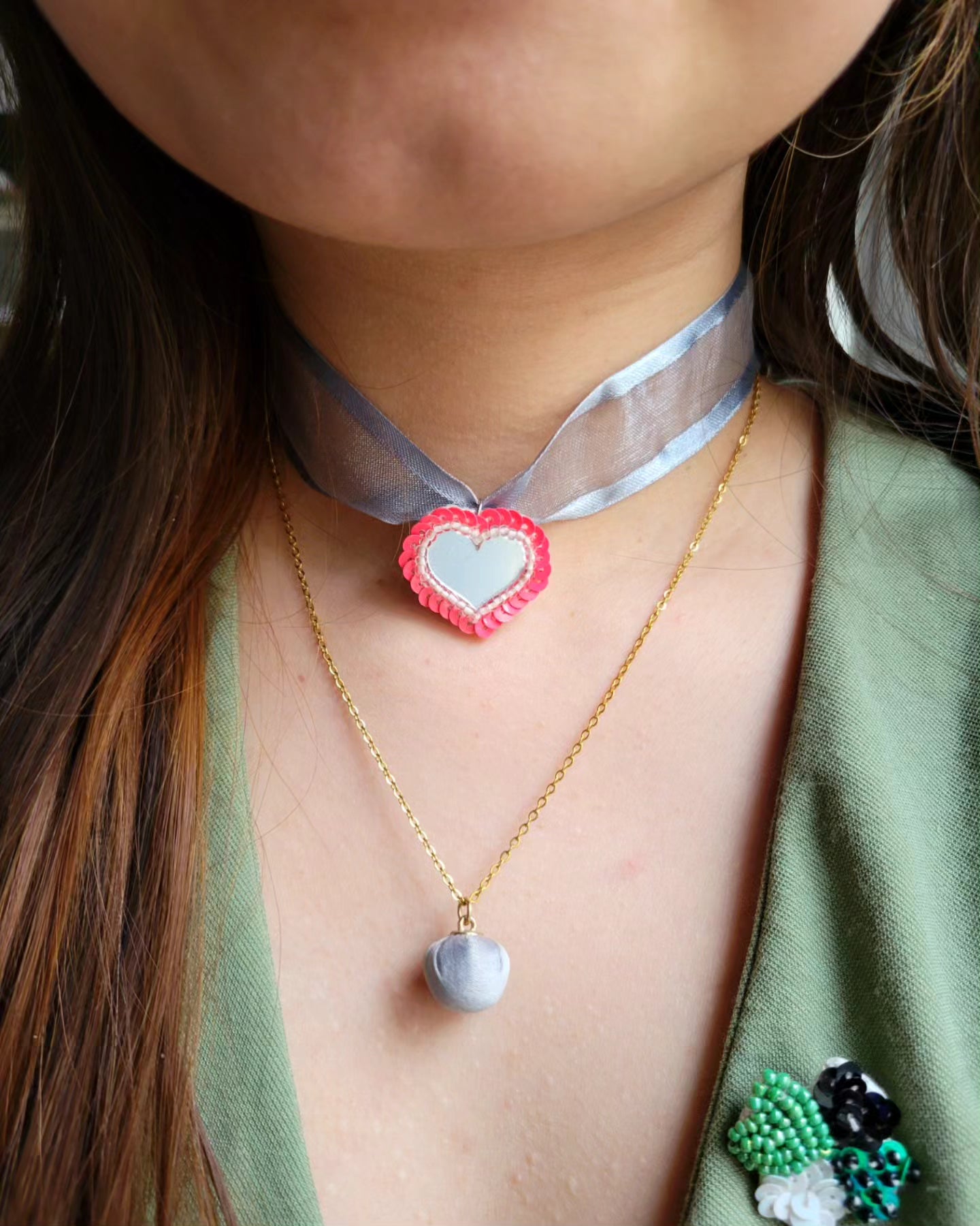 Collier pompon vintage - OLGA