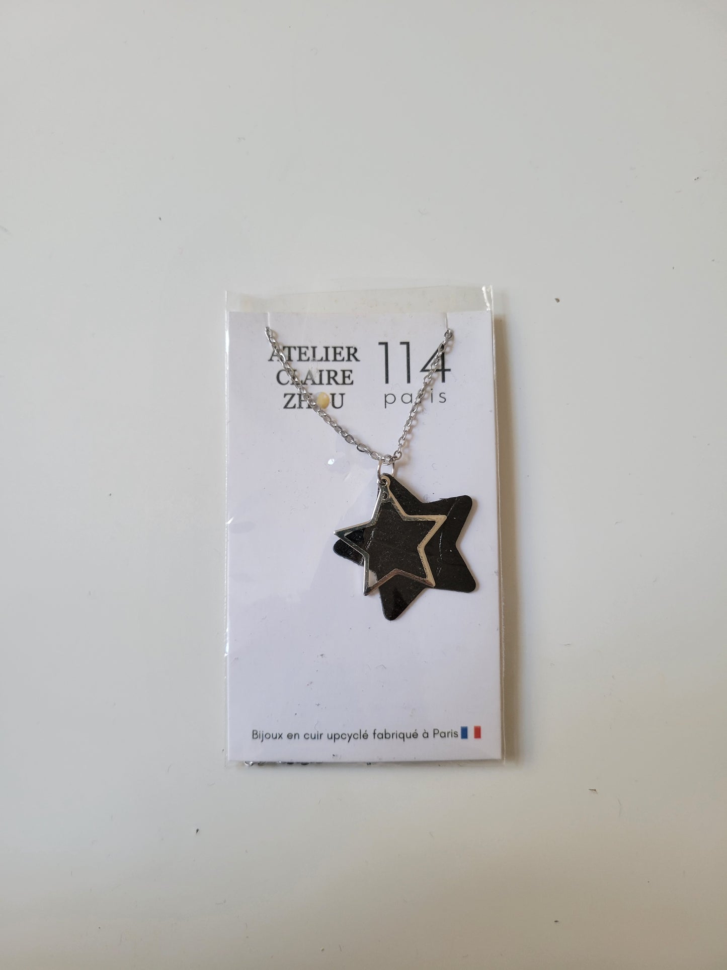 Collier cuir recyclé sequin - Atelier Claire Zhou x 114 Paris