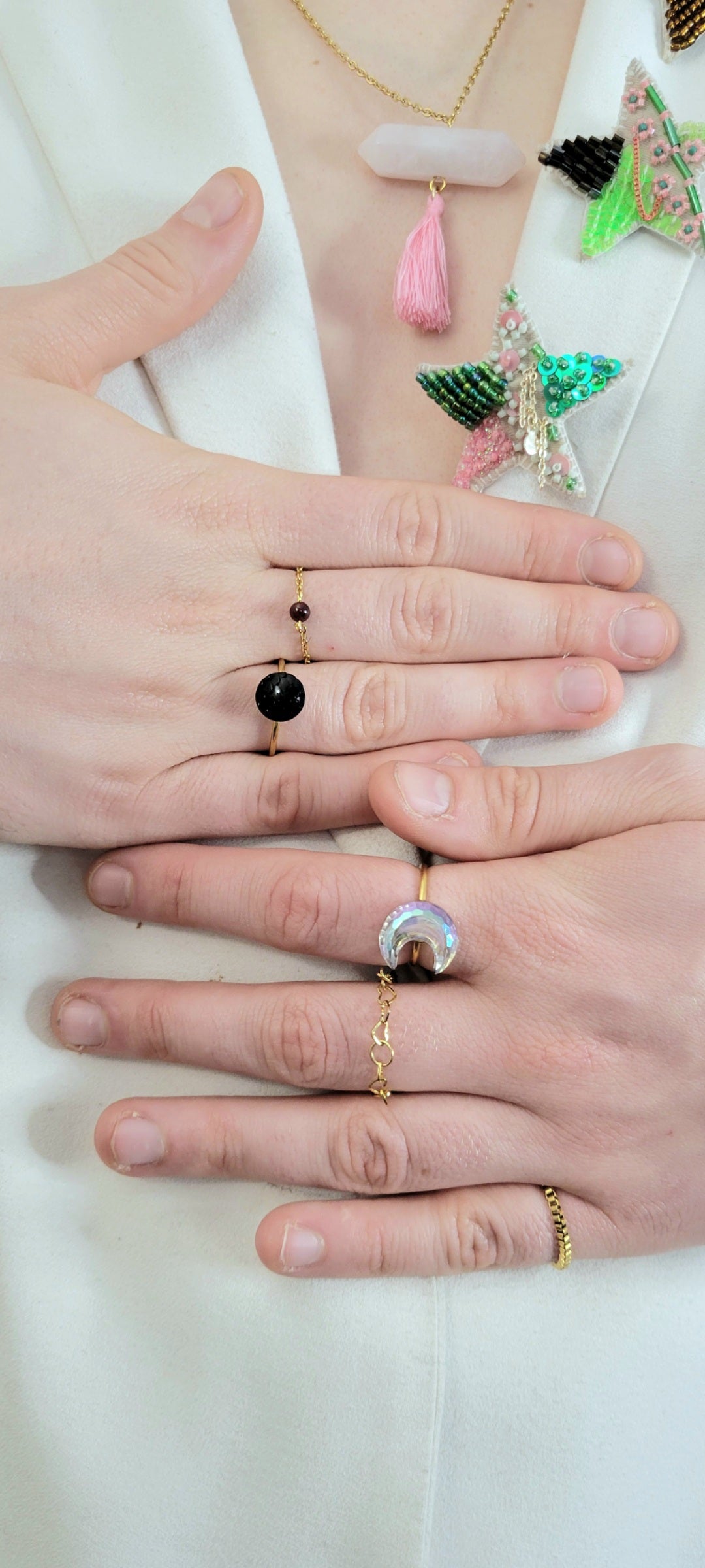 Bague chaine personnalisée - LEA/MARIE/SYM/LUX/MERIDA