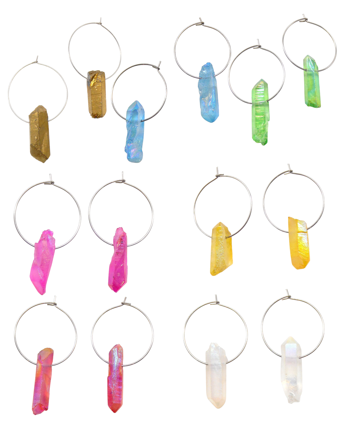 Boucles d'oreilles créoles cristaux - TINA/TINAYA