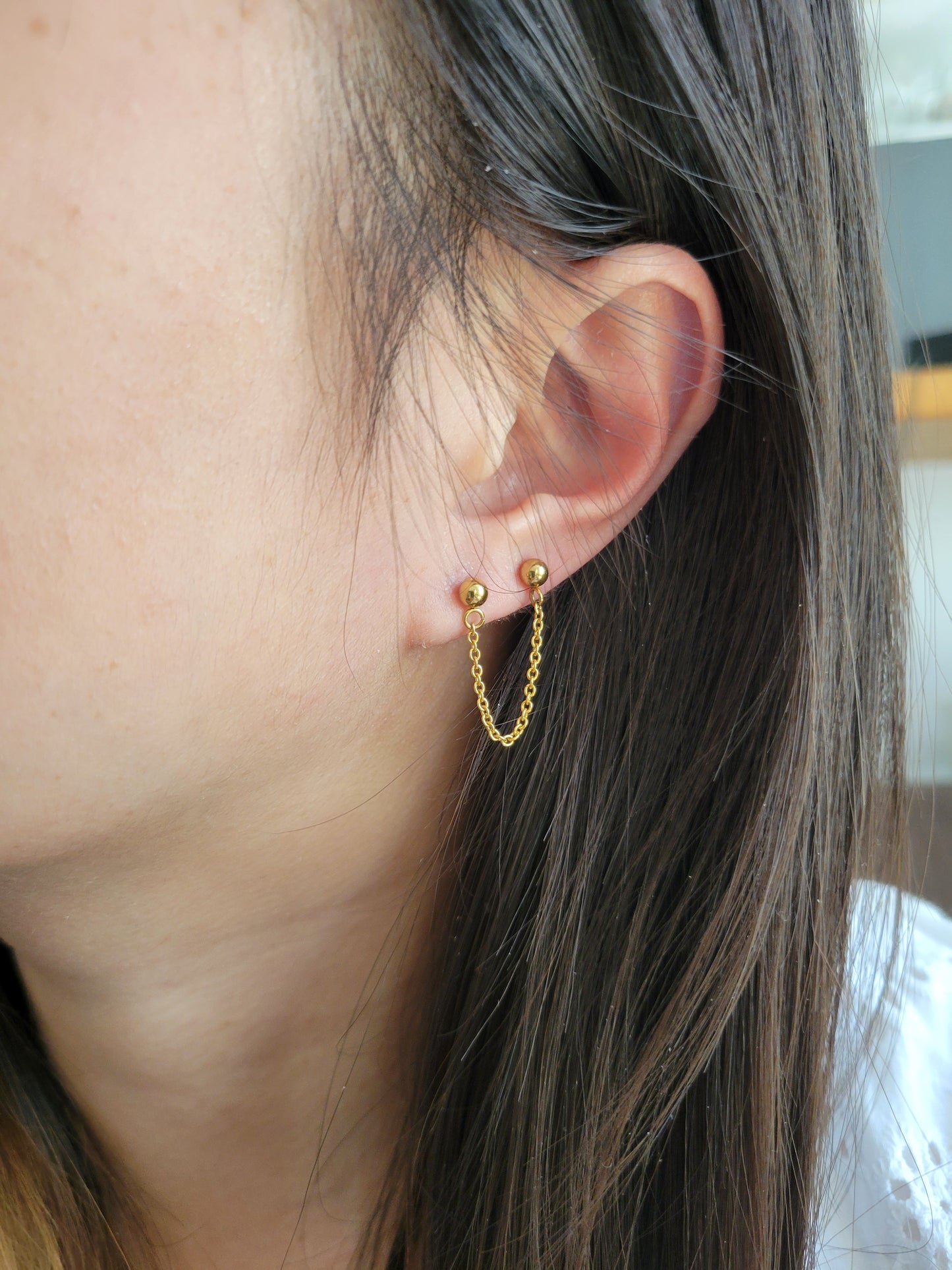 Boucle d'oreille 2 trous - LINE