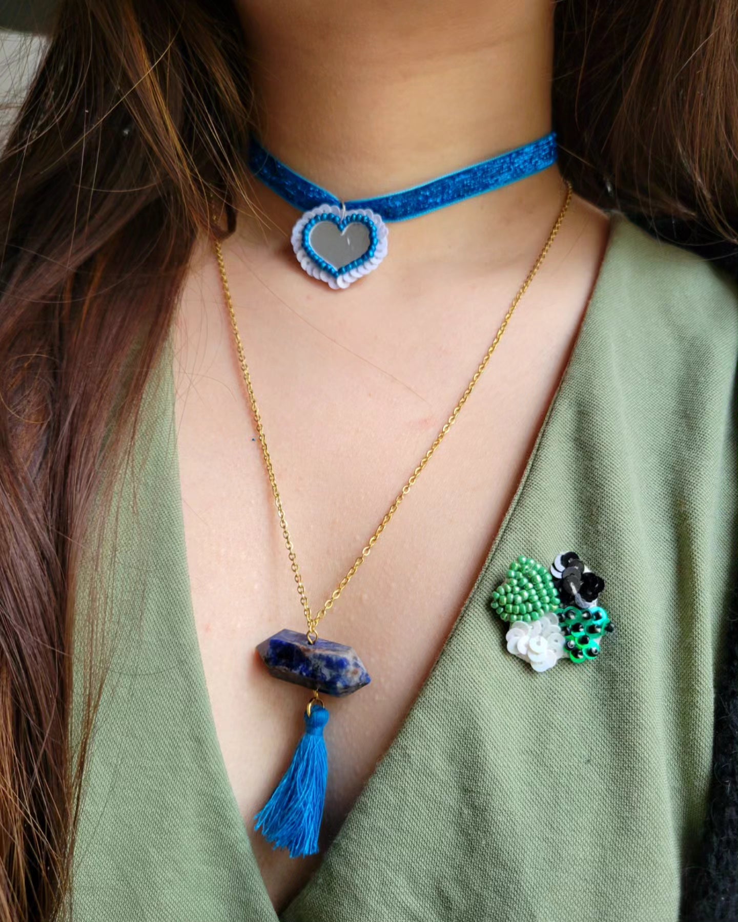 Collier long cristal bohème - IZIA