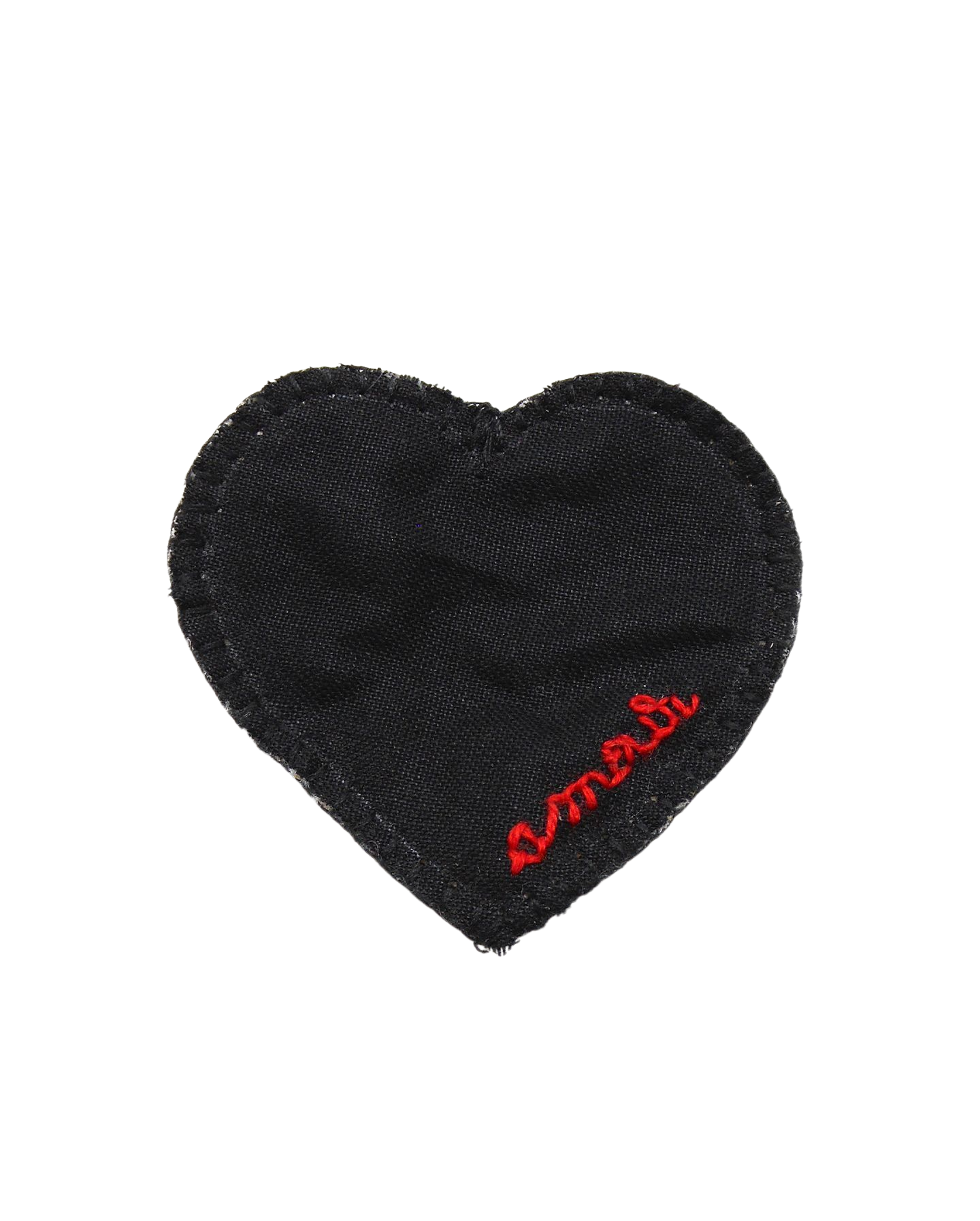 Broche brodée main coeur - AMOUR