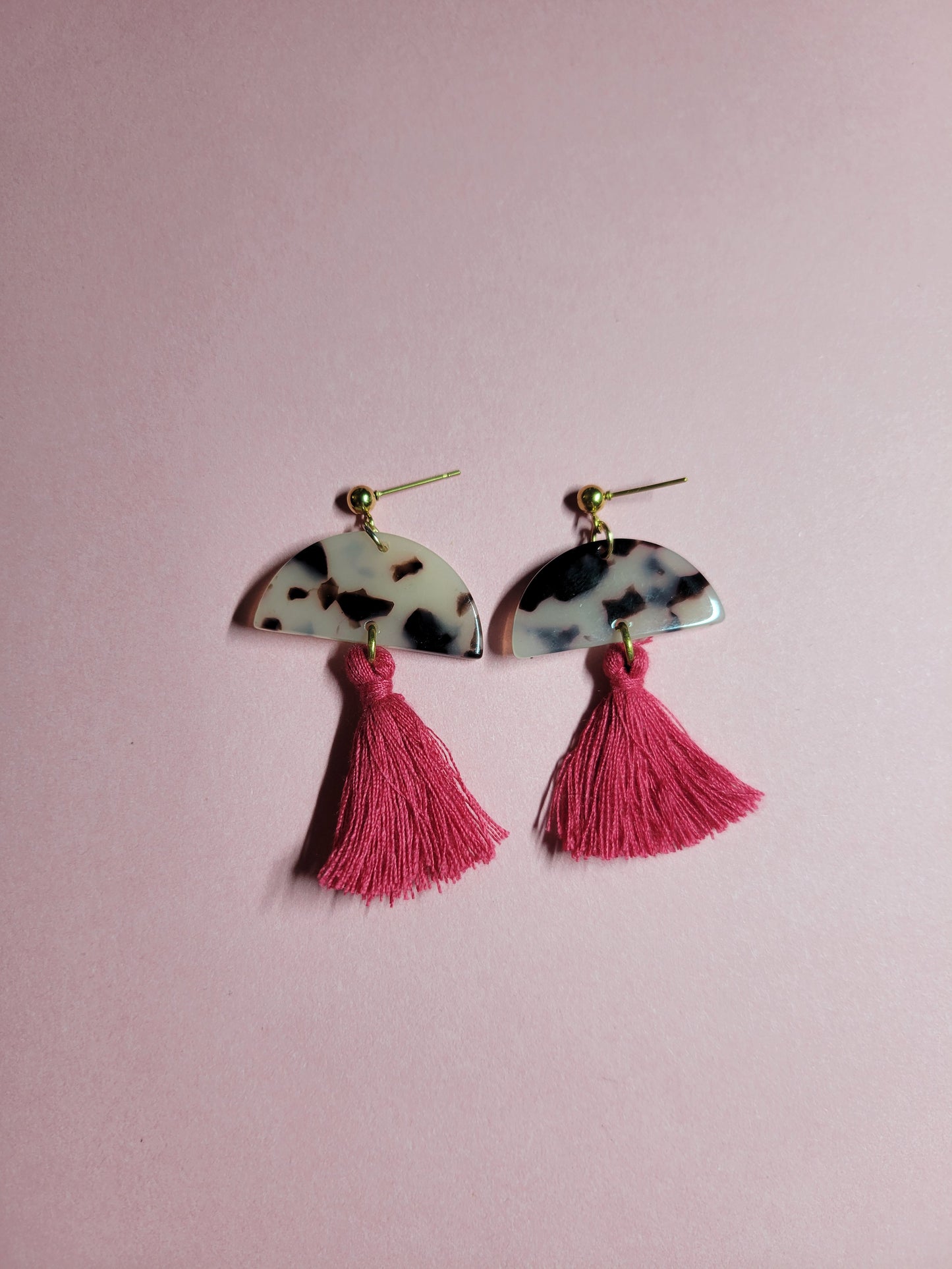 Boucles d'oreilles retro vintage bohème pompon fleur - JOANNA/JOHANNA