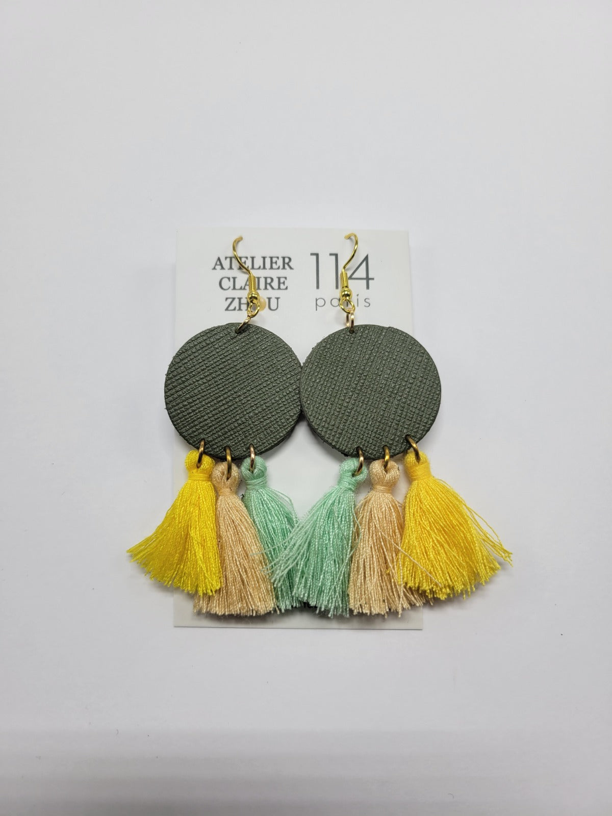 Boucles d'oreilles cuir recyclé - Atelier Claire Zhou x 114 Paris