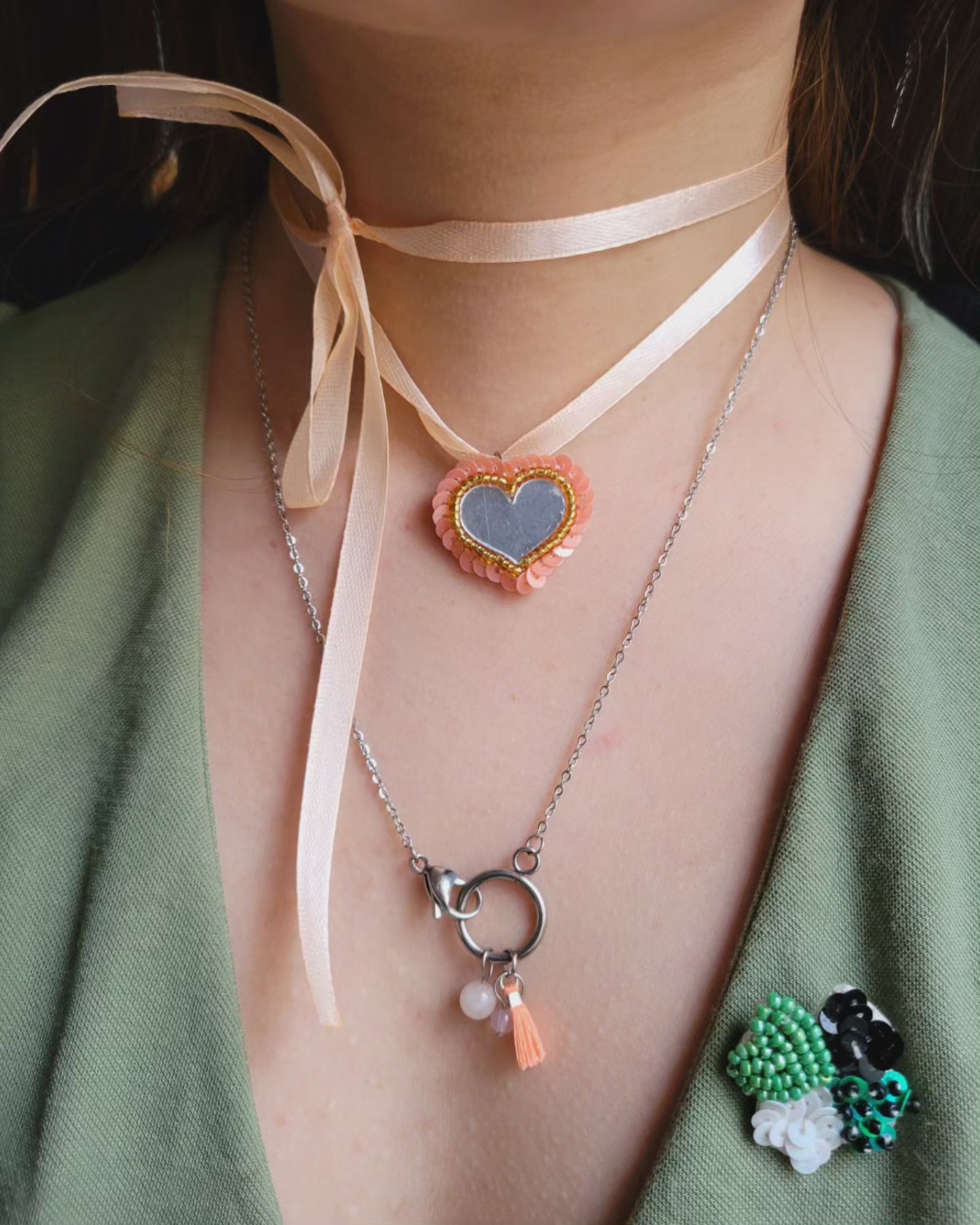 Collier fermoir pampilles perlés - ORIANE