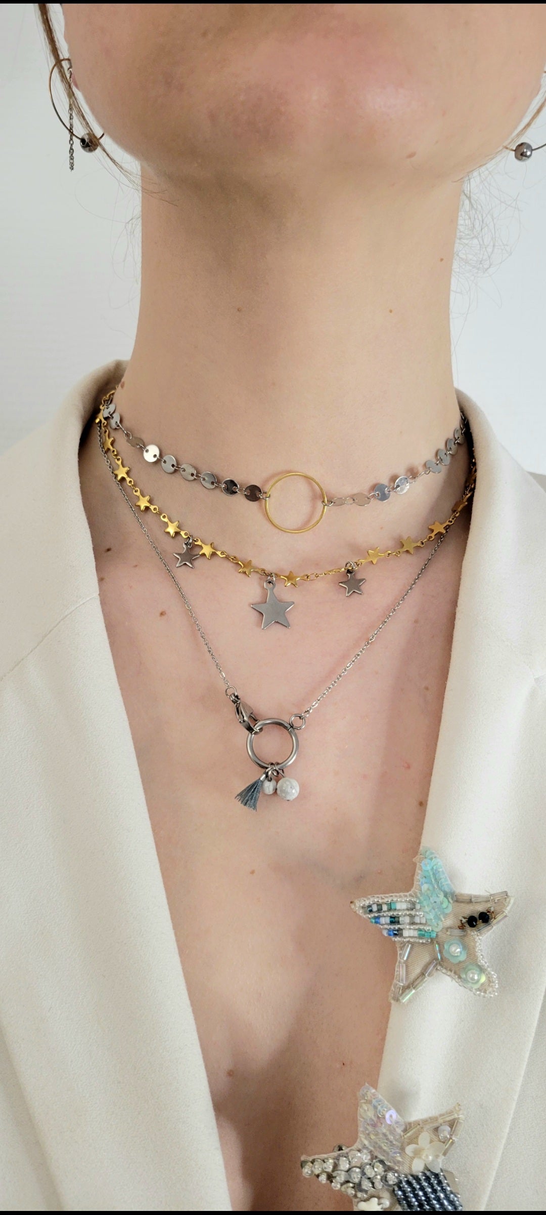 Collier fermoir pampilles perlés - ORIANE