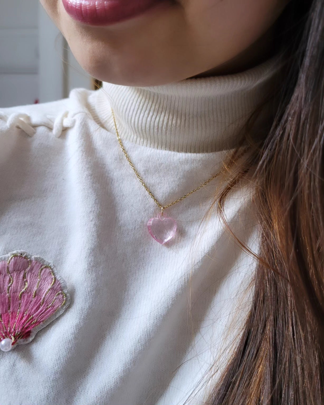 Collier coeur bonbon candy et verre - LOVA/MINA