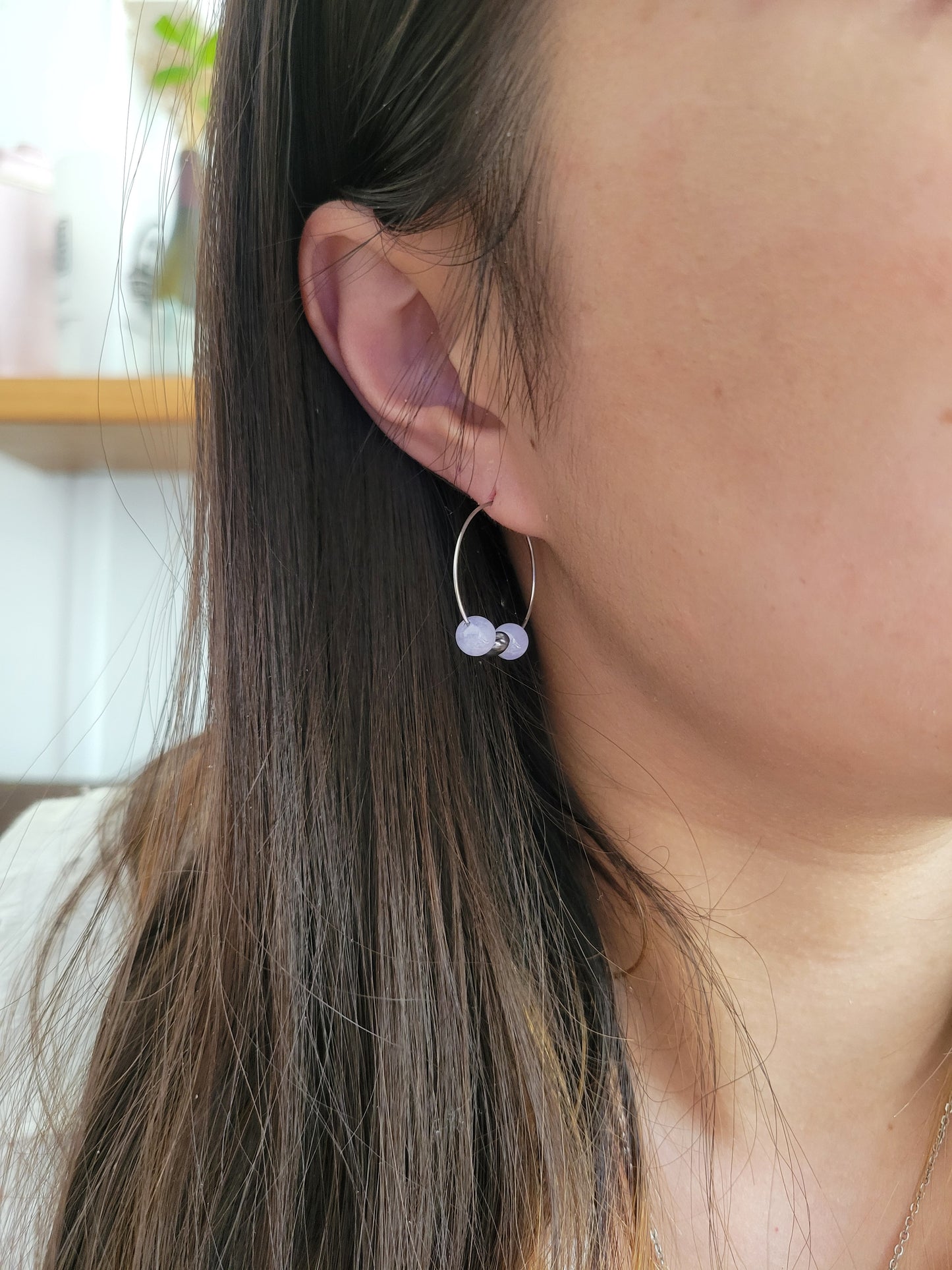 Boucles d'oreilles pierres/perles d'eau - ALYSSA