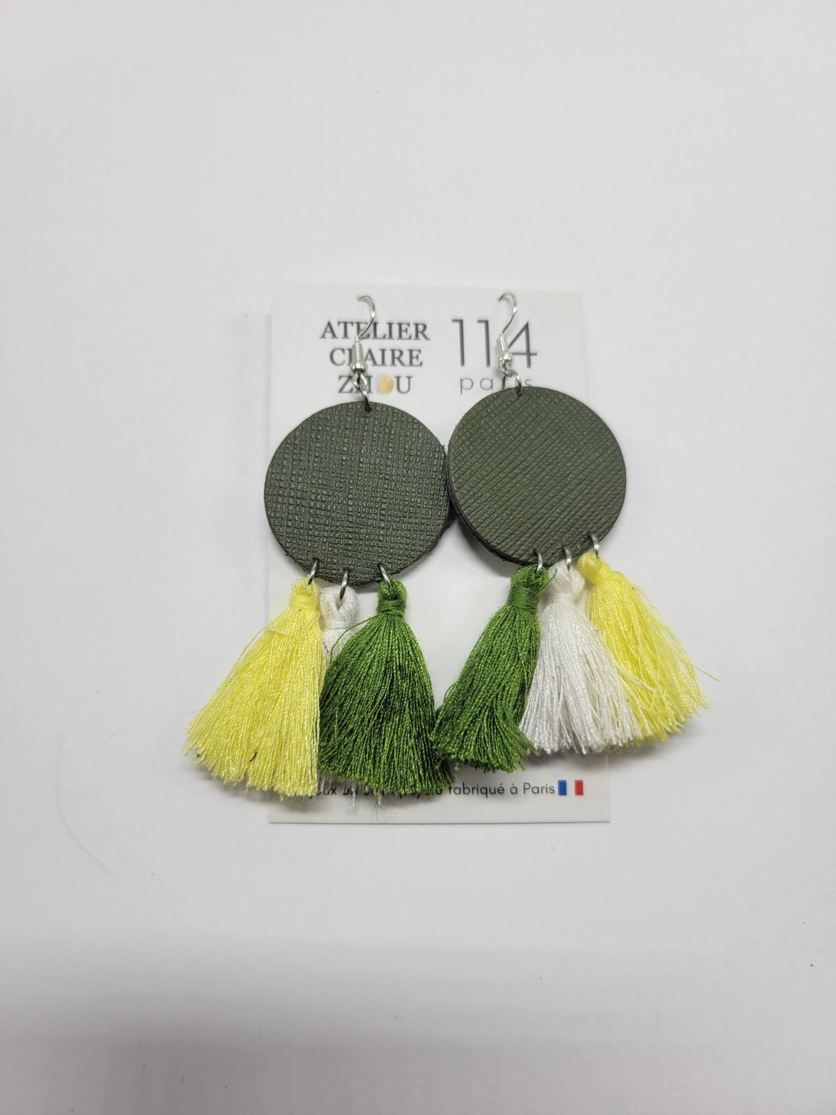 Boucles d'oreilles cuir recyclé - Atelier Claire Zhou x 114 Paris