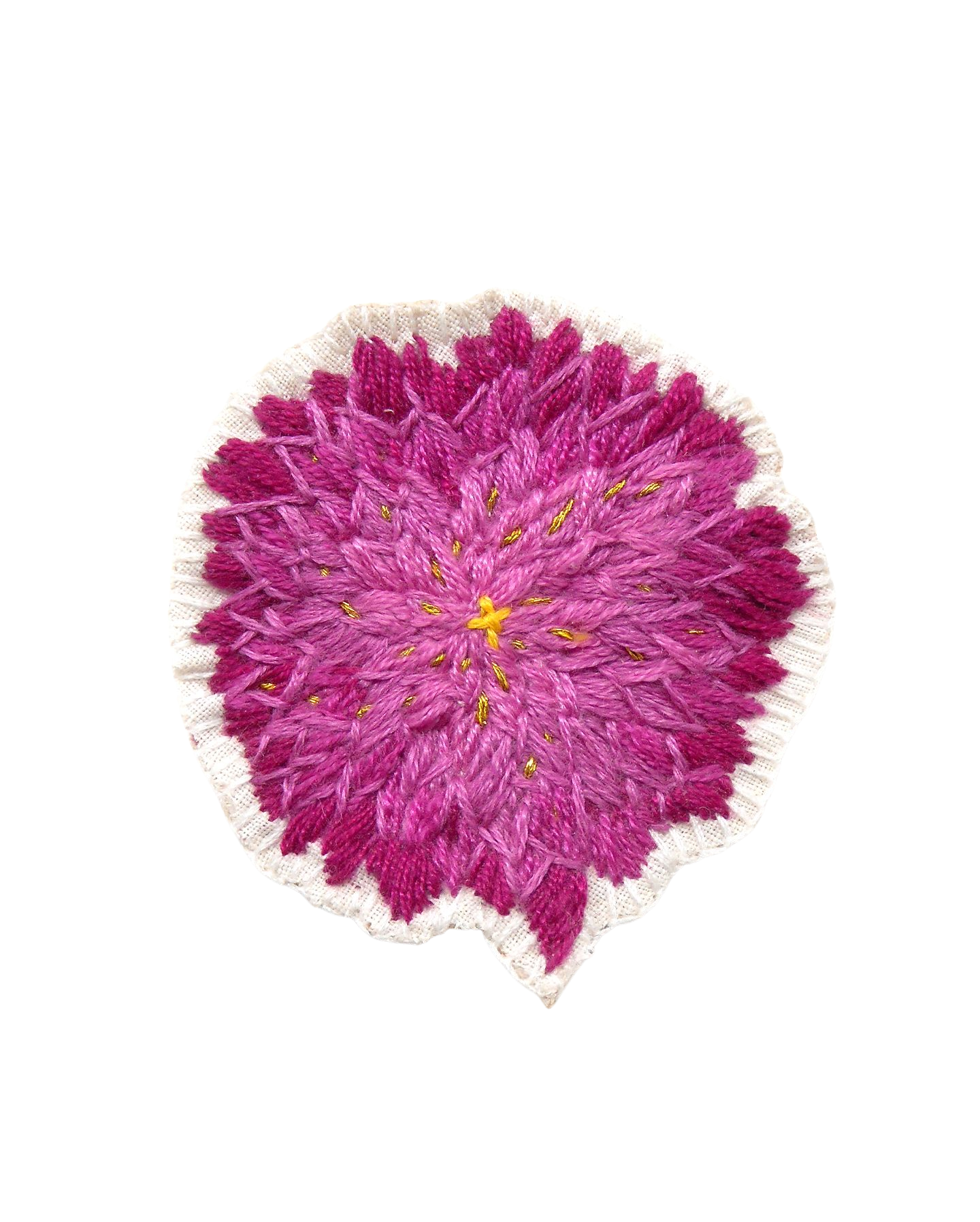 Broche brodée main fleur - DAHLIA x HORTENTIS