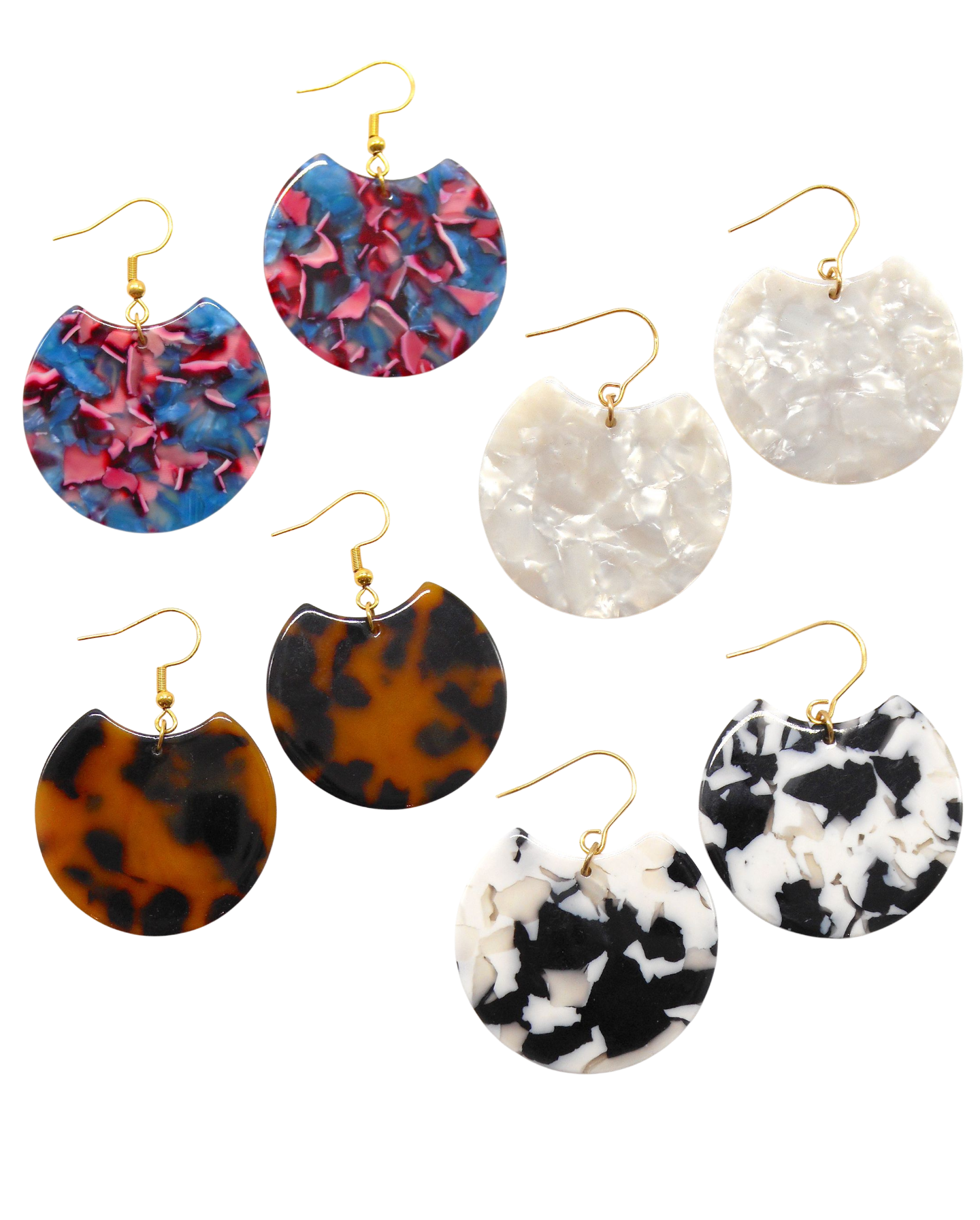 Boucles d'oreilles résine vintage - ADELE/CATHERINE/CLAUDIA/ISABELLE