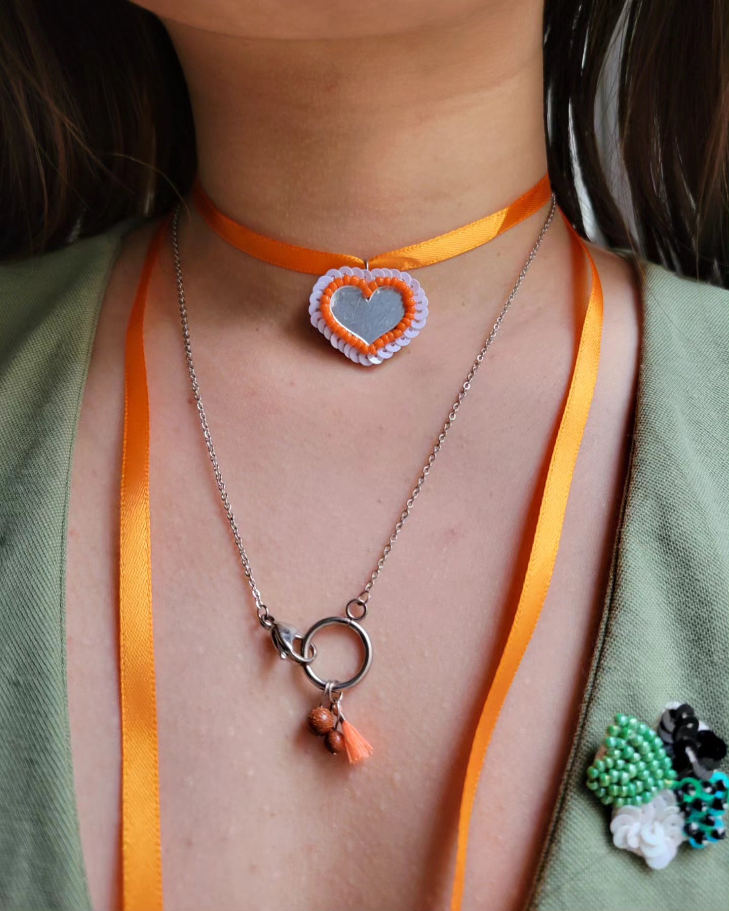 Collier fermoir pampilles perlés - ORIANE