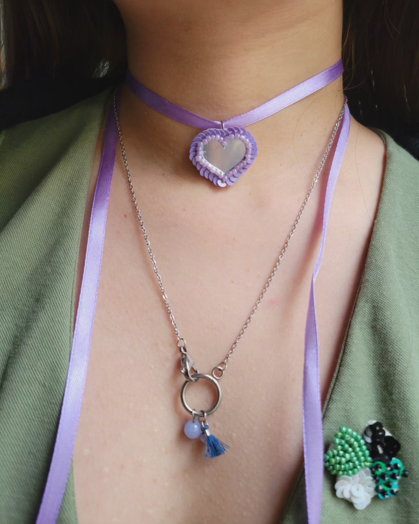 Collier fermoir pampilles perlés - ORIANE