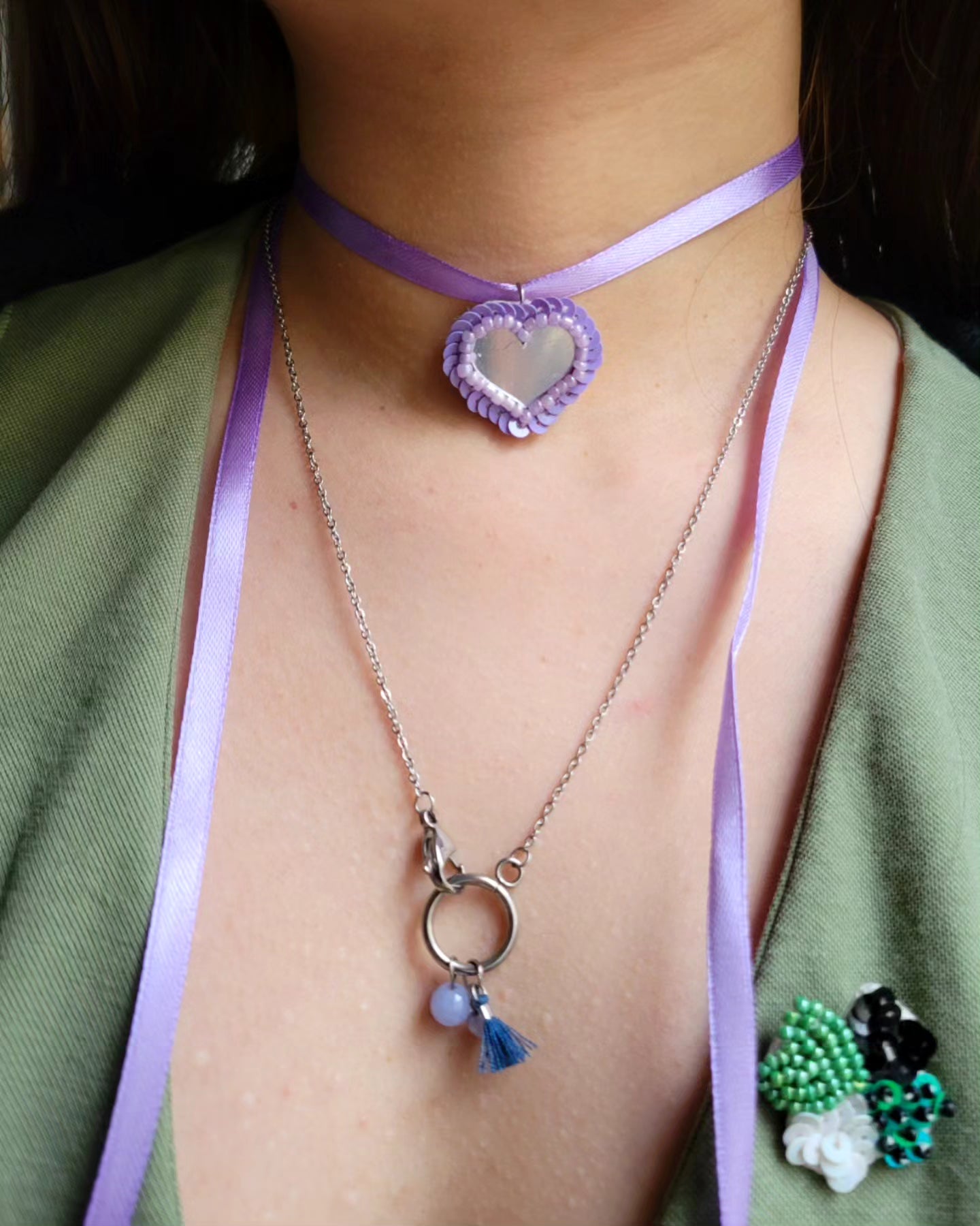Collier fermoir pampilles perlés - ORIANE
