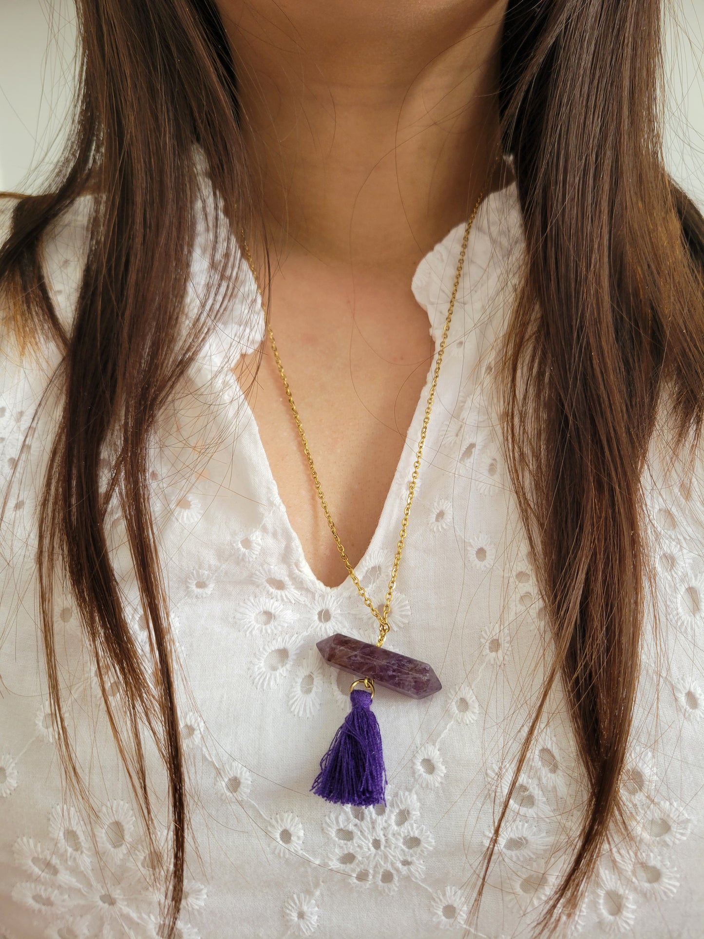 Collier long cristal bohème - IZIA