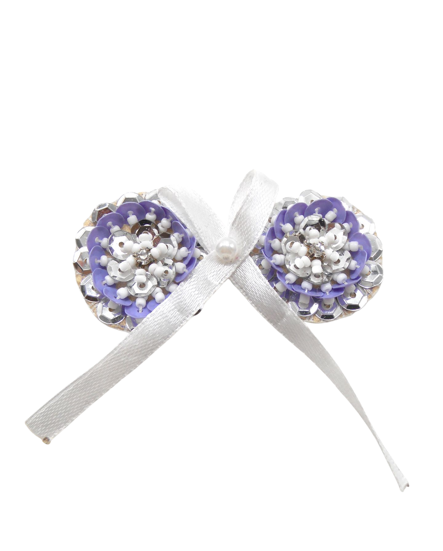 Broche brodée main - NOEUDS PAPILLONS