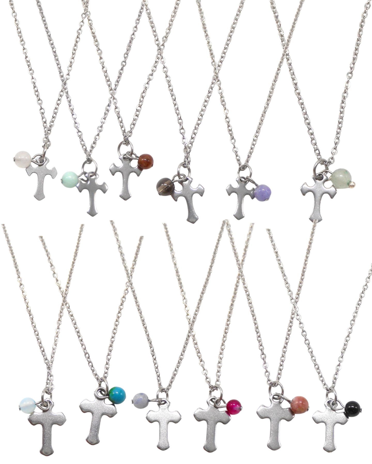 Collier croix et pierre- FAITH/FADELA