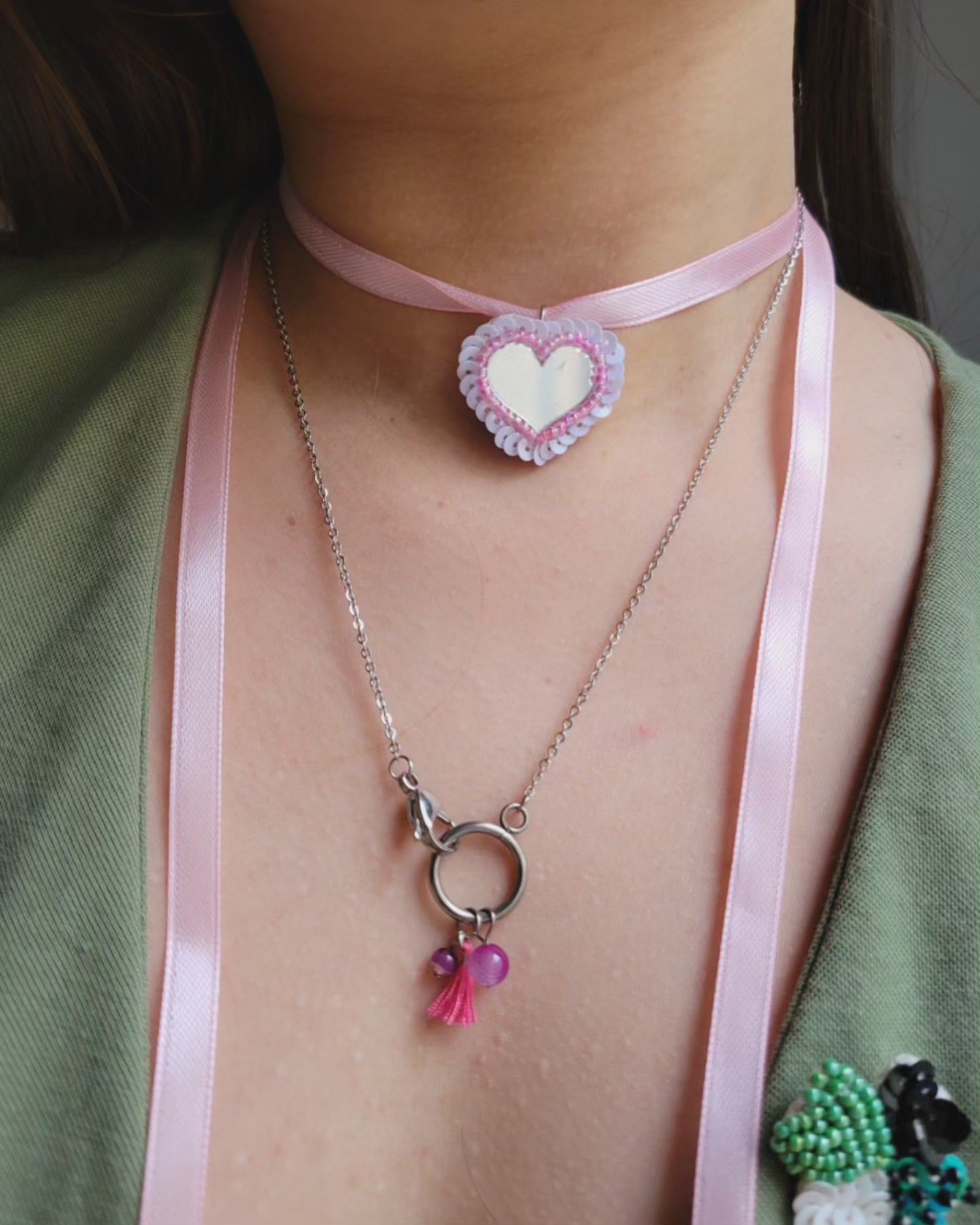 Collier fermoir pampilles perlés - ORIANE