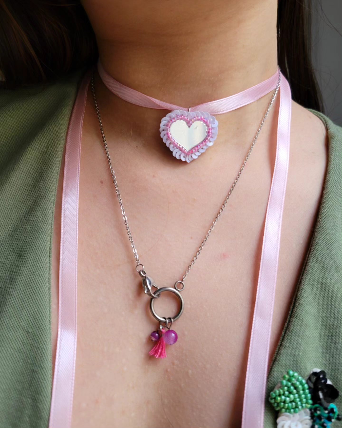 Collier fermoir pampilles perlés - ORIANE