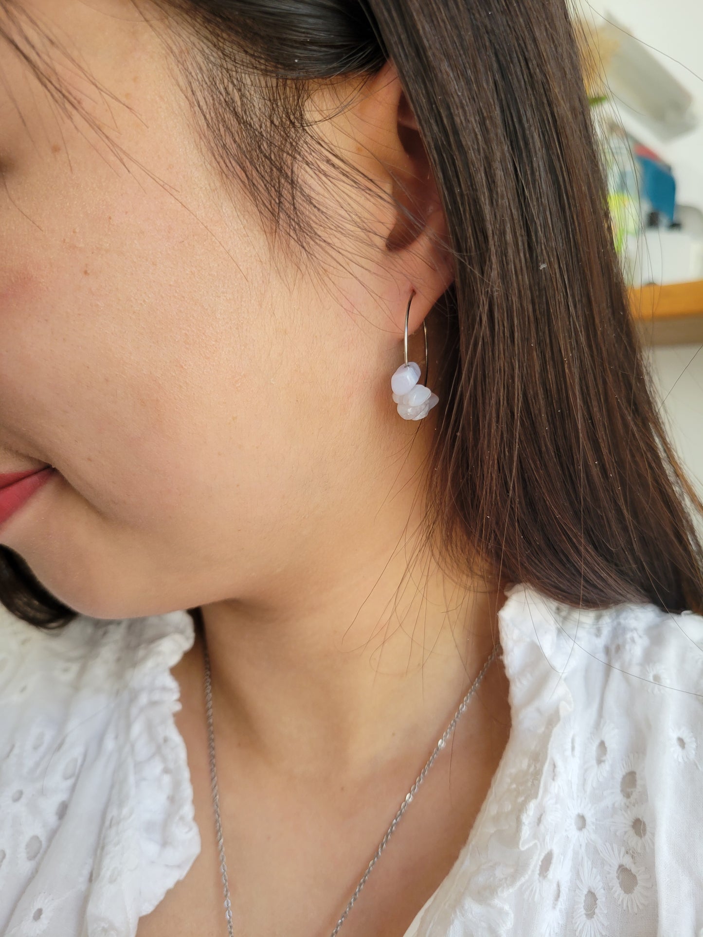 Boucles d'oreilles 5 pierres naturelles brutes - JAYA