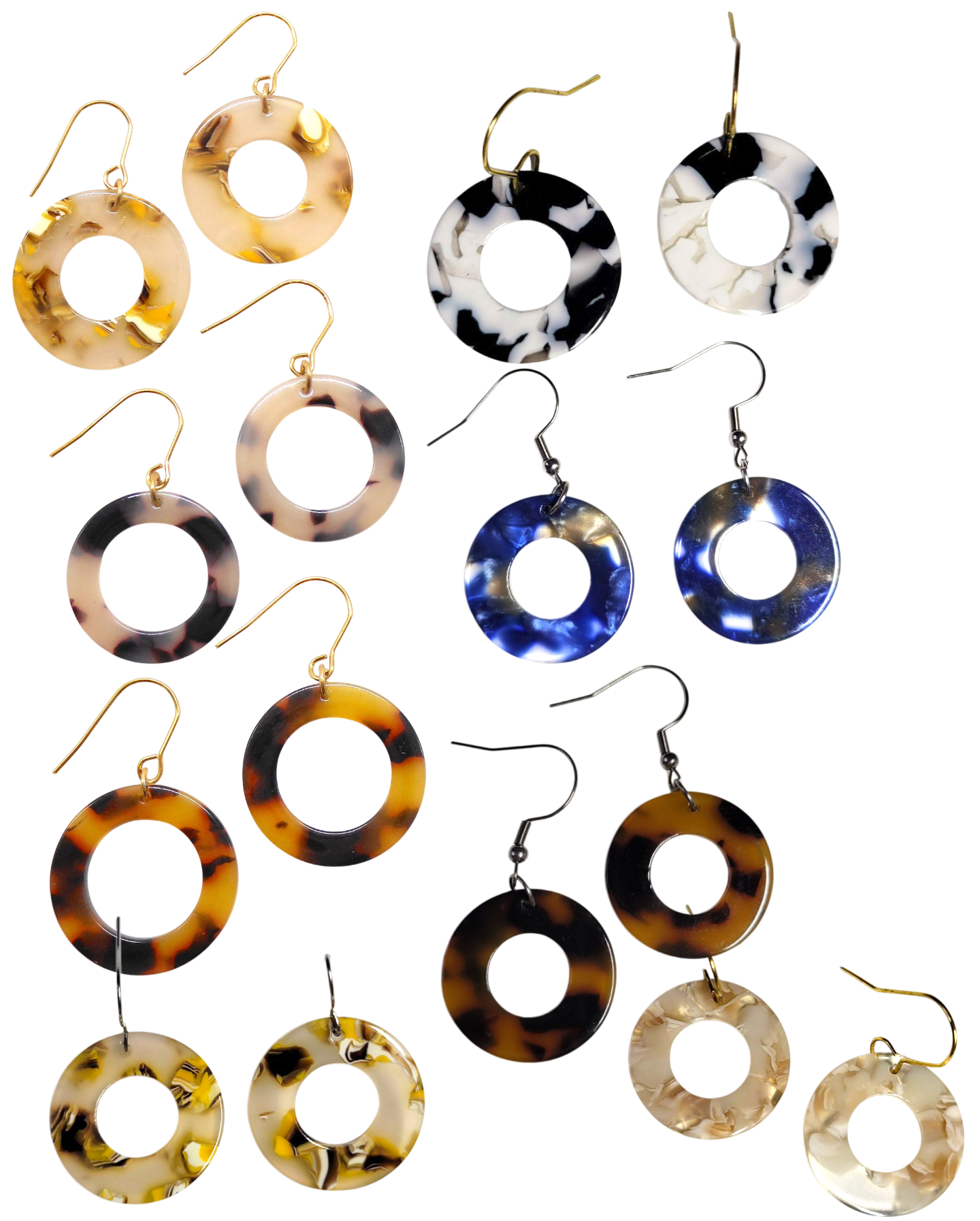 Boucles d'oreilles résine vintage - ADELE/CATHERINE/CLAUDIA/ISABELLE