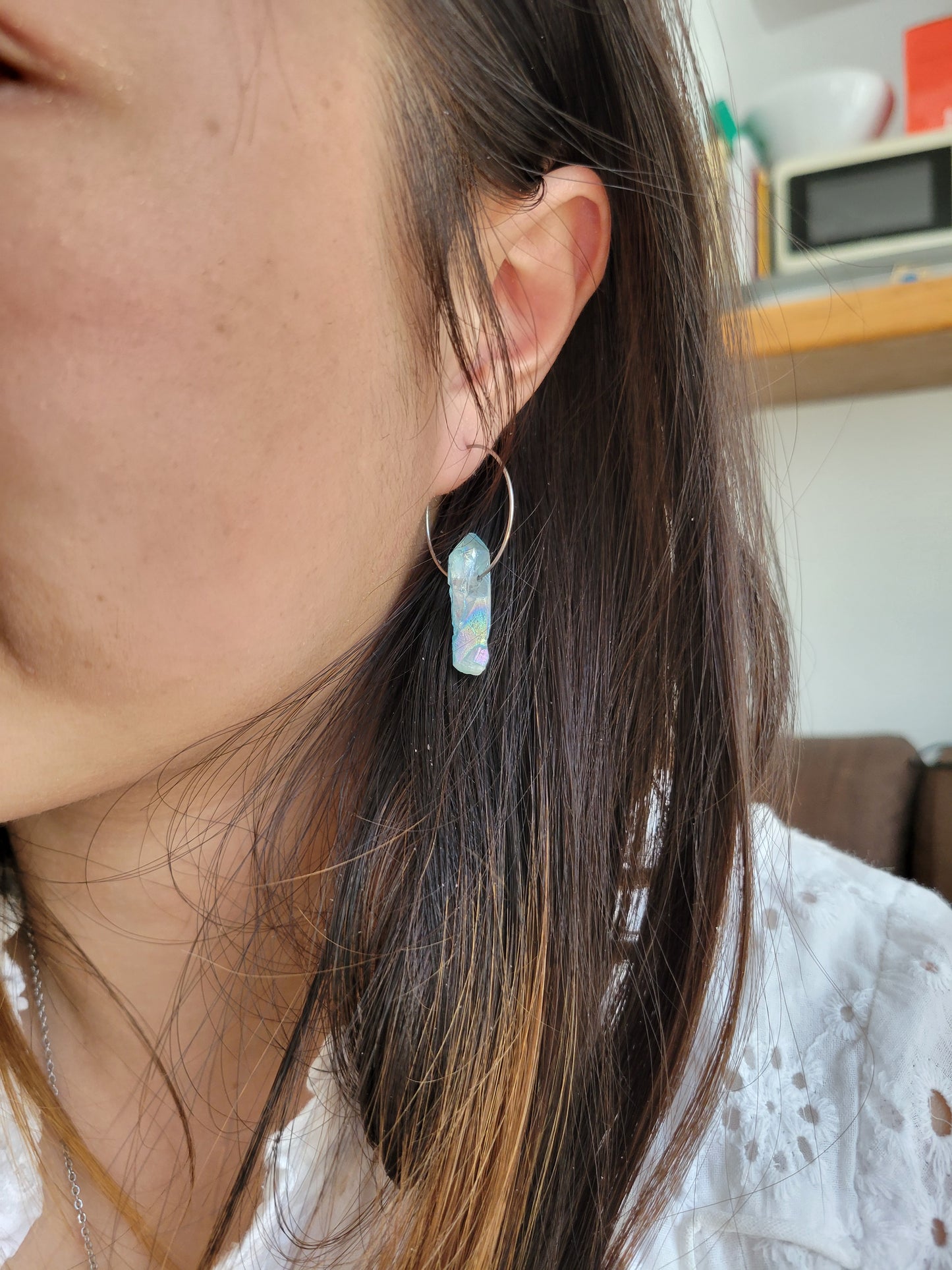 Boucles d'oreilles créoles cristaux - TINA/TINAYA