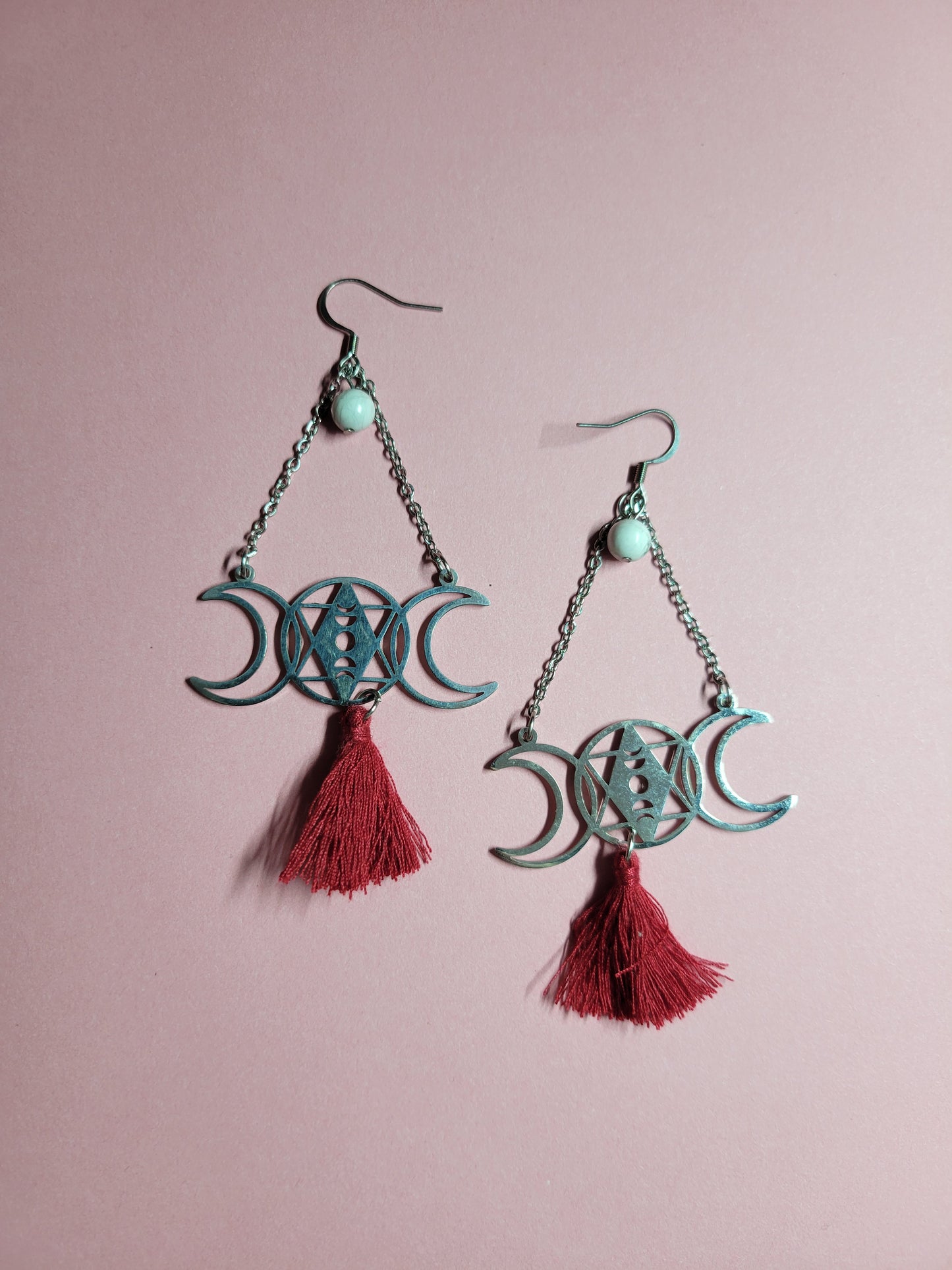 Boucles d'oreilles collection étoiles/lune galaxie, pièces uniques