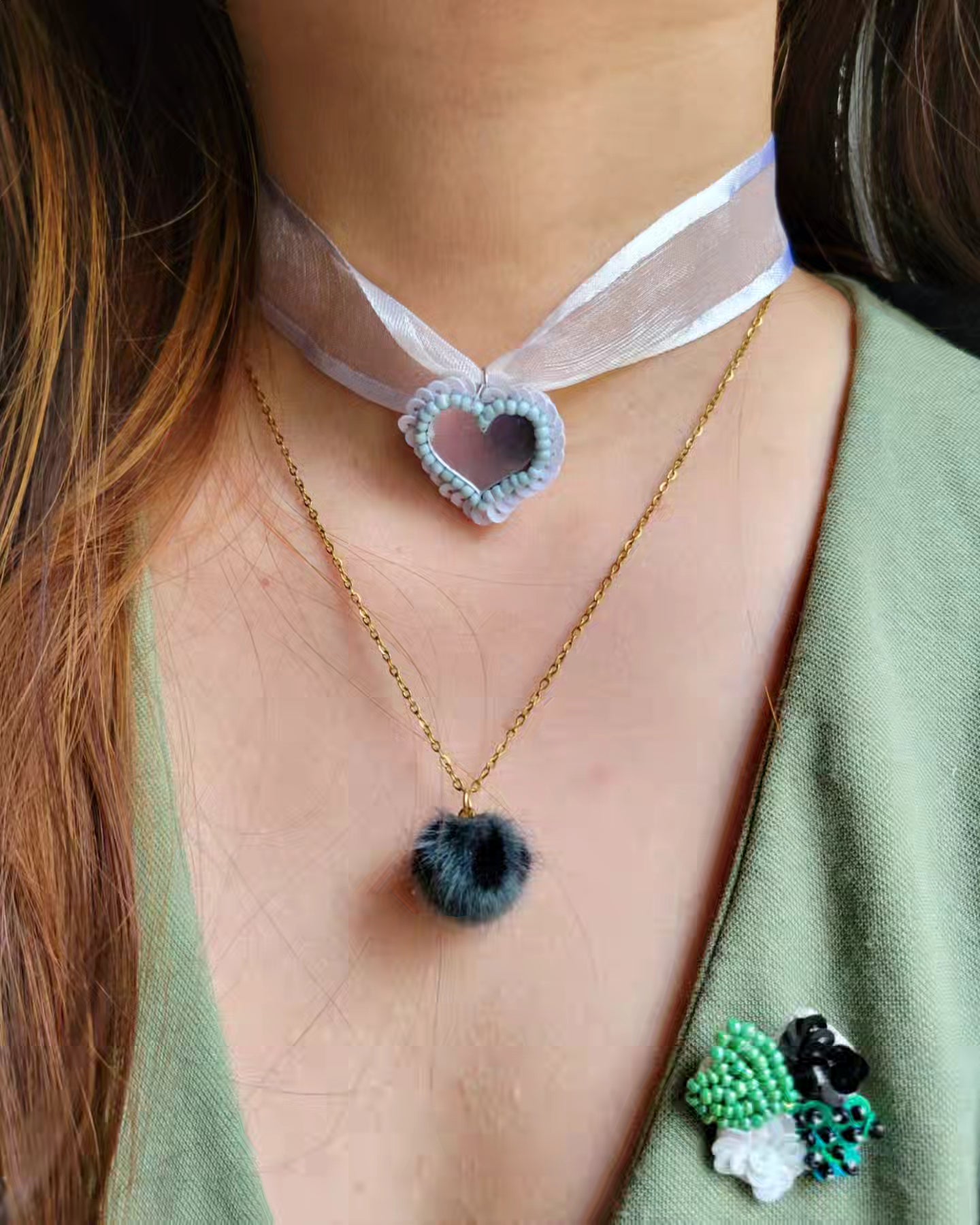 Collier pompon vintage - OLGA