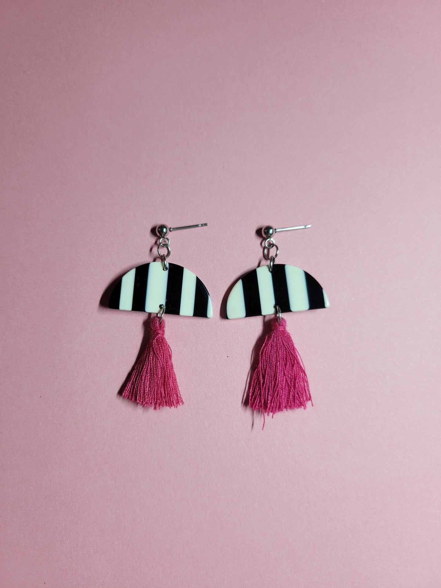 Boucles d'oreilles retro vintage bohème pompon fleur - JOANNA/JOHANNA