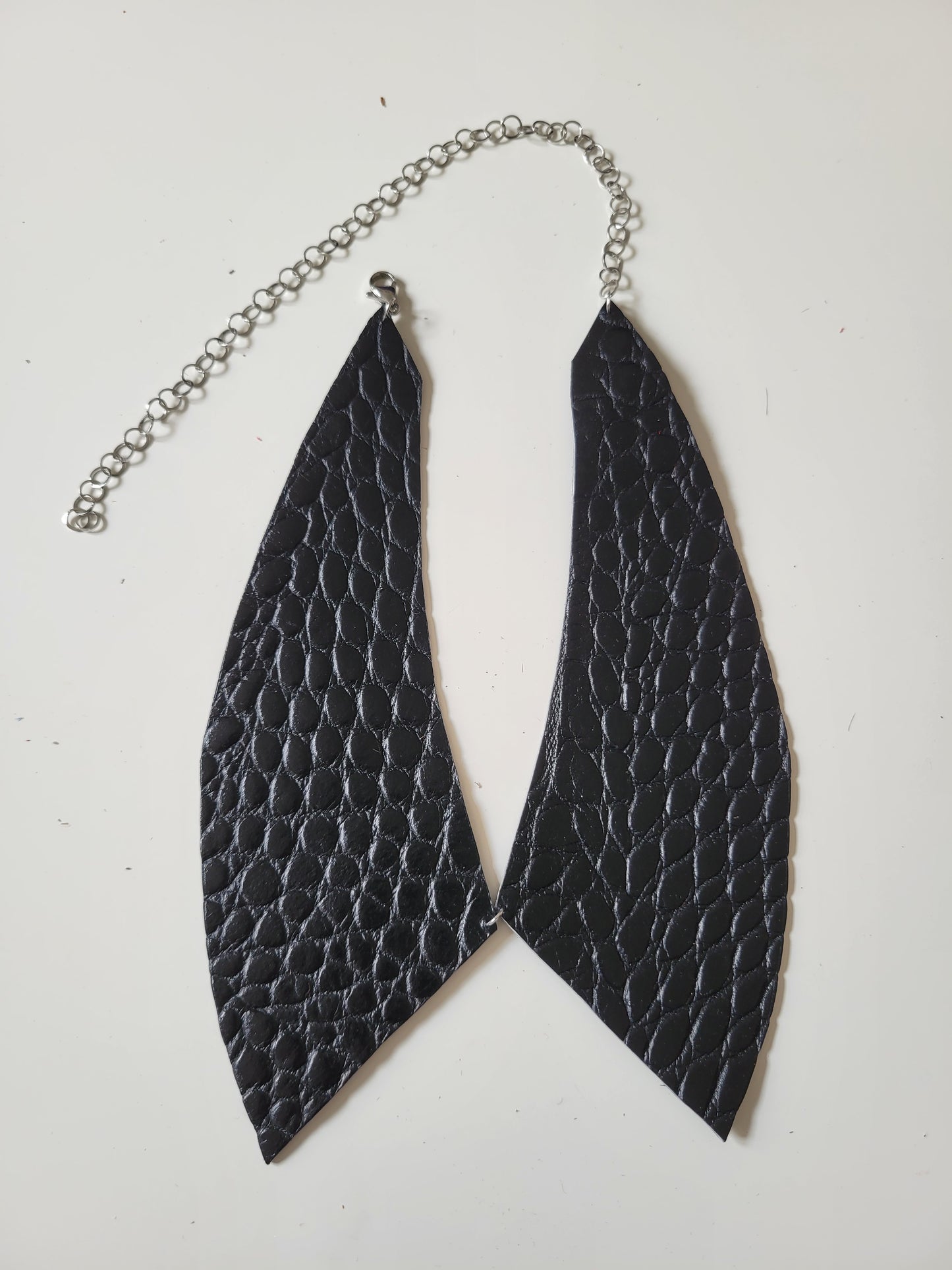 Collier faux col cuir upcyclé patchwork - Atelier Claire Zhou x 114 paris